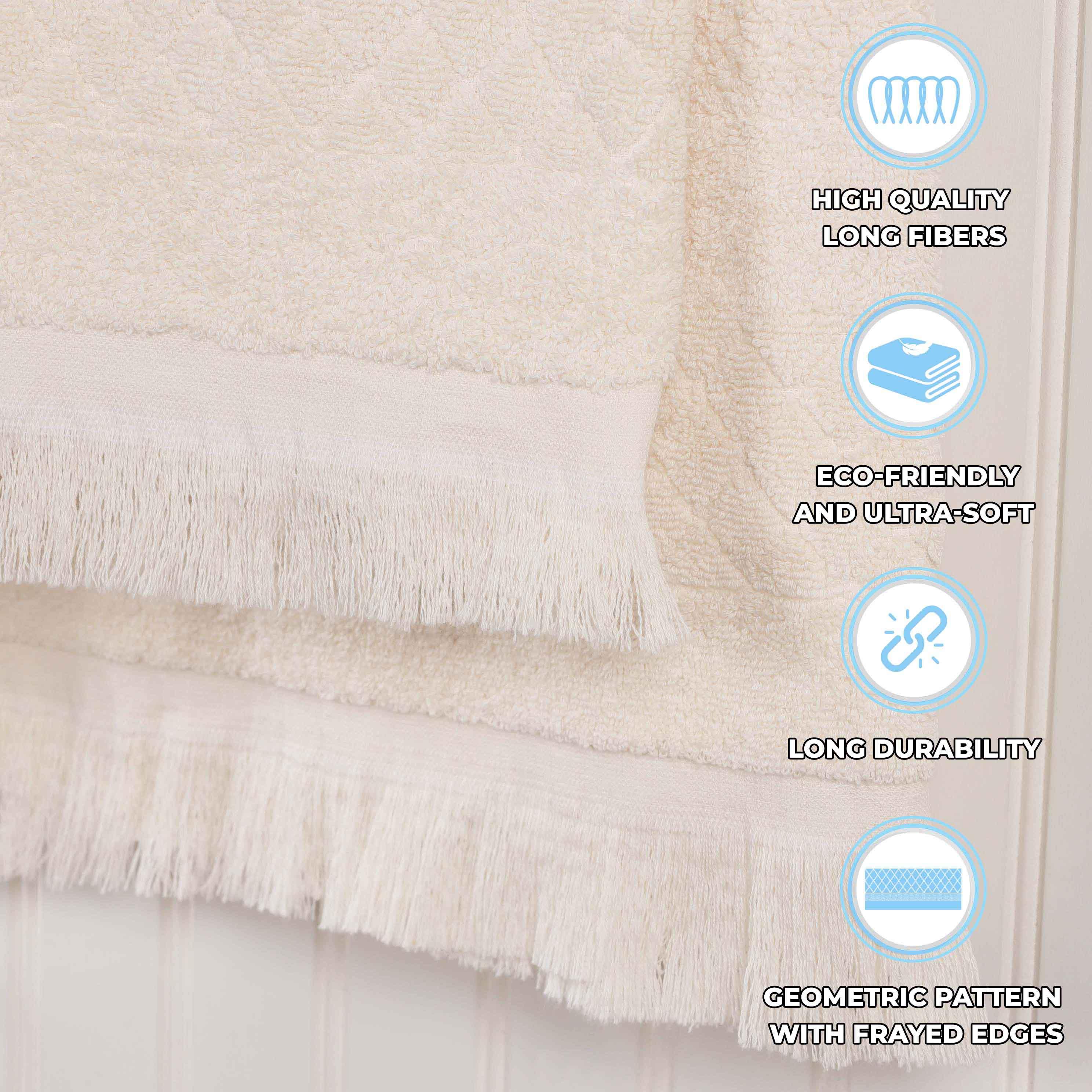 Rolla Cotton Geometric Jacquard Plush Absorbent Bath Sheet Set of 2 - Bath Sheet by Superior