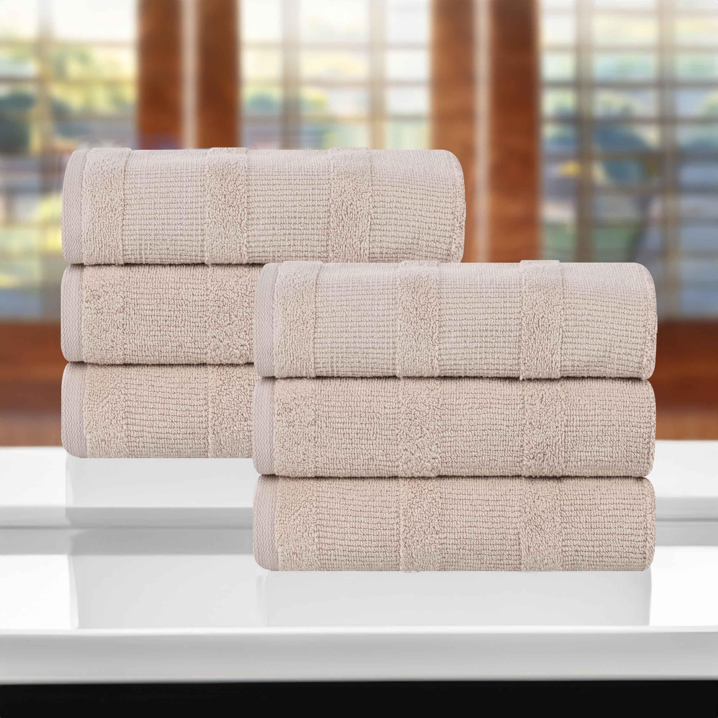 Roma Cotton Ribbed Textured Soft Highly Absorbent Hand Towel Set of 6 - Hand Towel by Superior Brand