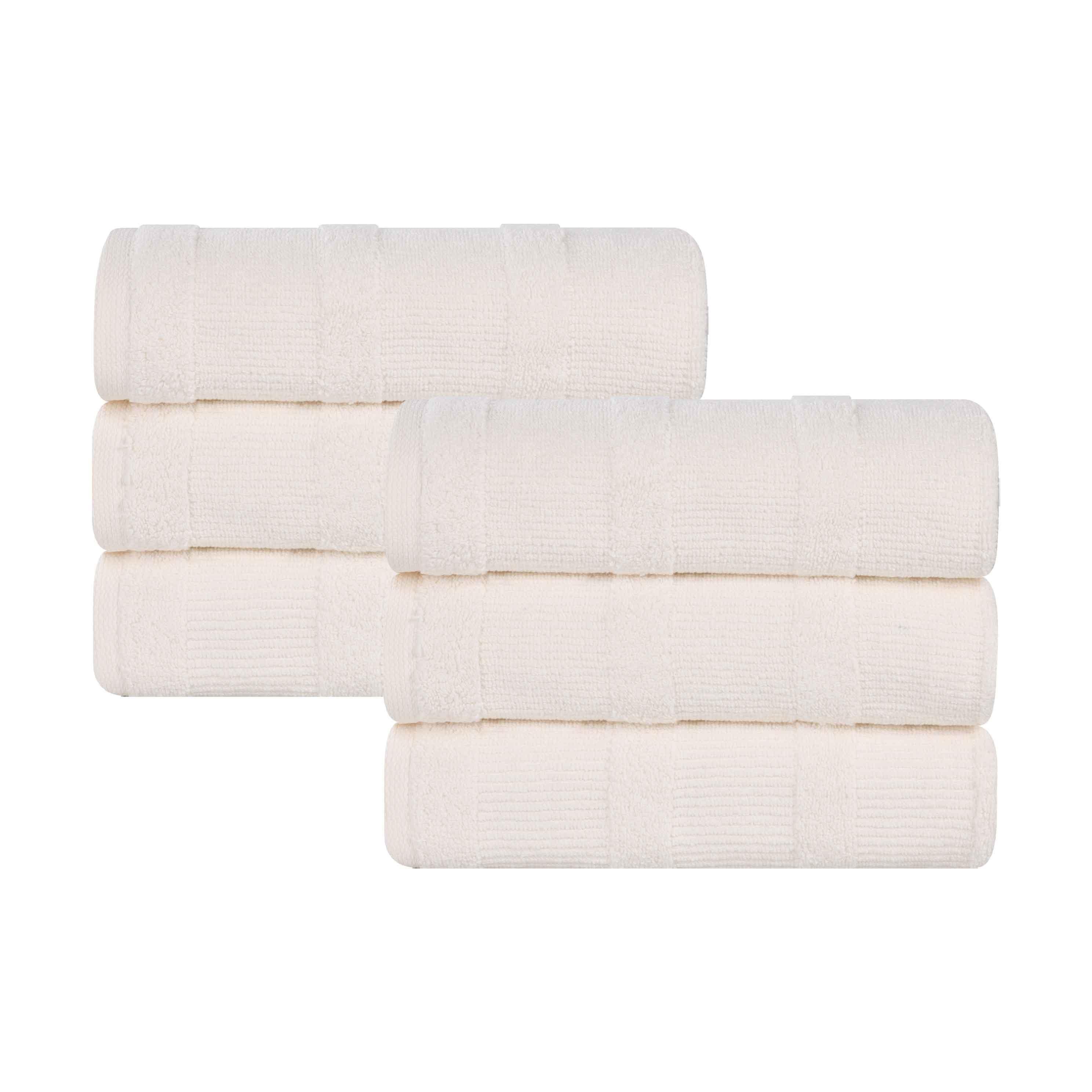 Roma Cotton Ribbed Textured Soft Highly Absorbent Hand Towel Set of 6 - Hand Towel by Superior Brand