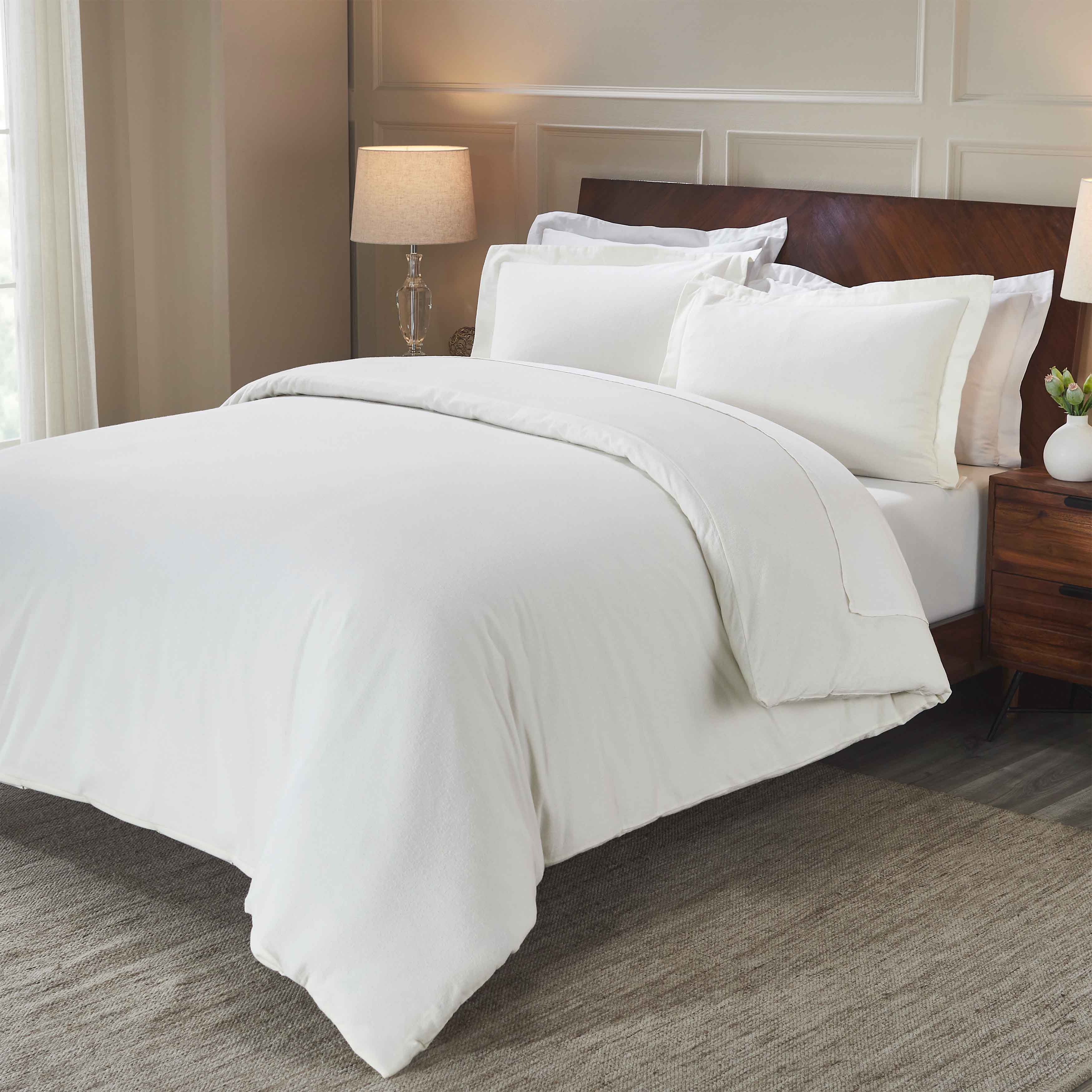 Rome Flannel Cotton Fuzzy Warm Solid Duvet Cover Set - Duvet Cover Set by Superior