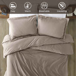 Rome Flannel Cotton Fuzzy Warm Solid Duvet Cover Set - Duvet Cover Set by Superior