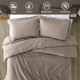 Rome Flannel Cotton Fuzzy Warm Solid Duvet Cover Set - Duvet Cover Set by Superior