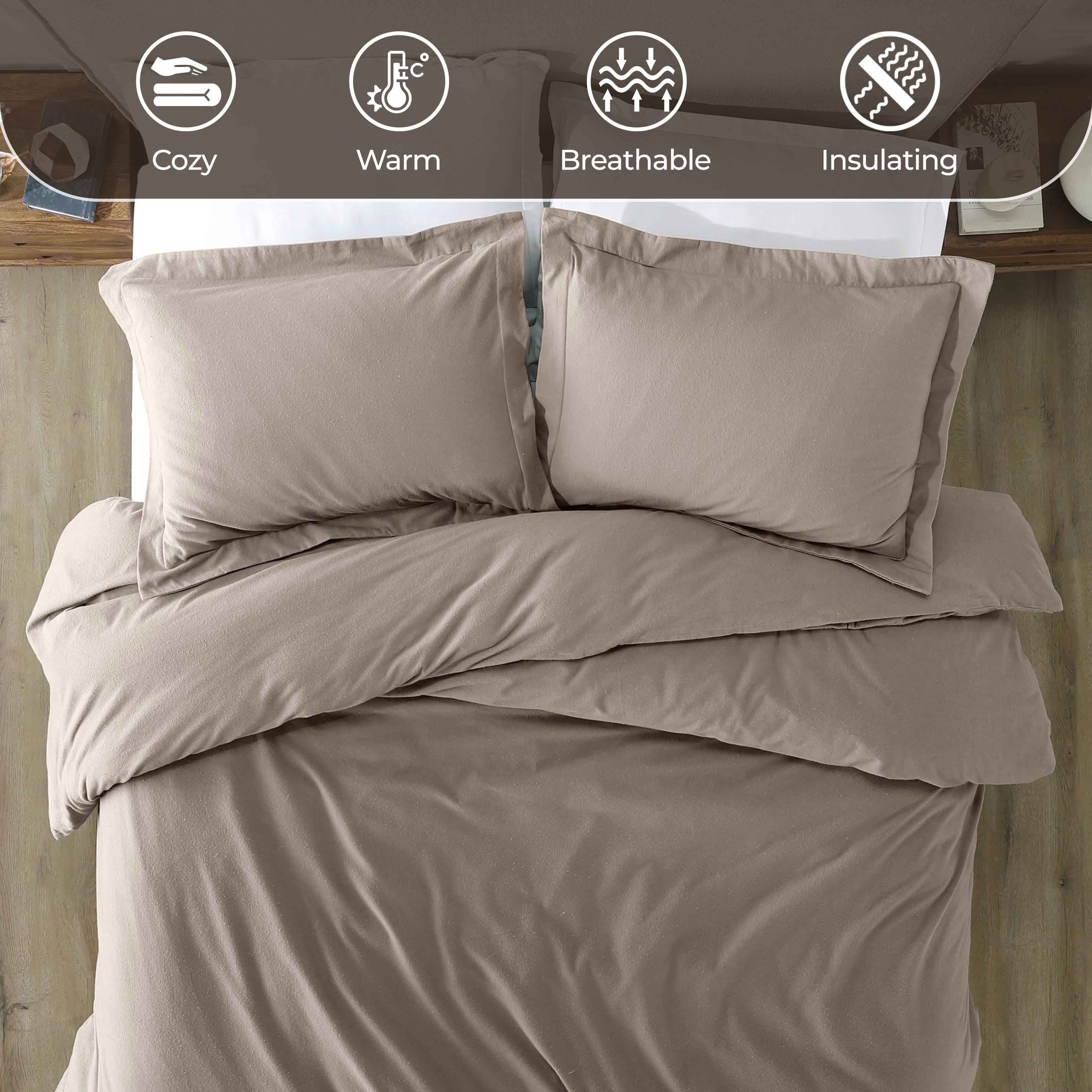 Rome Flannel Cotton Fuzzy Warm Solid Duvet Cover Set - Duvet Cover Set by Superior