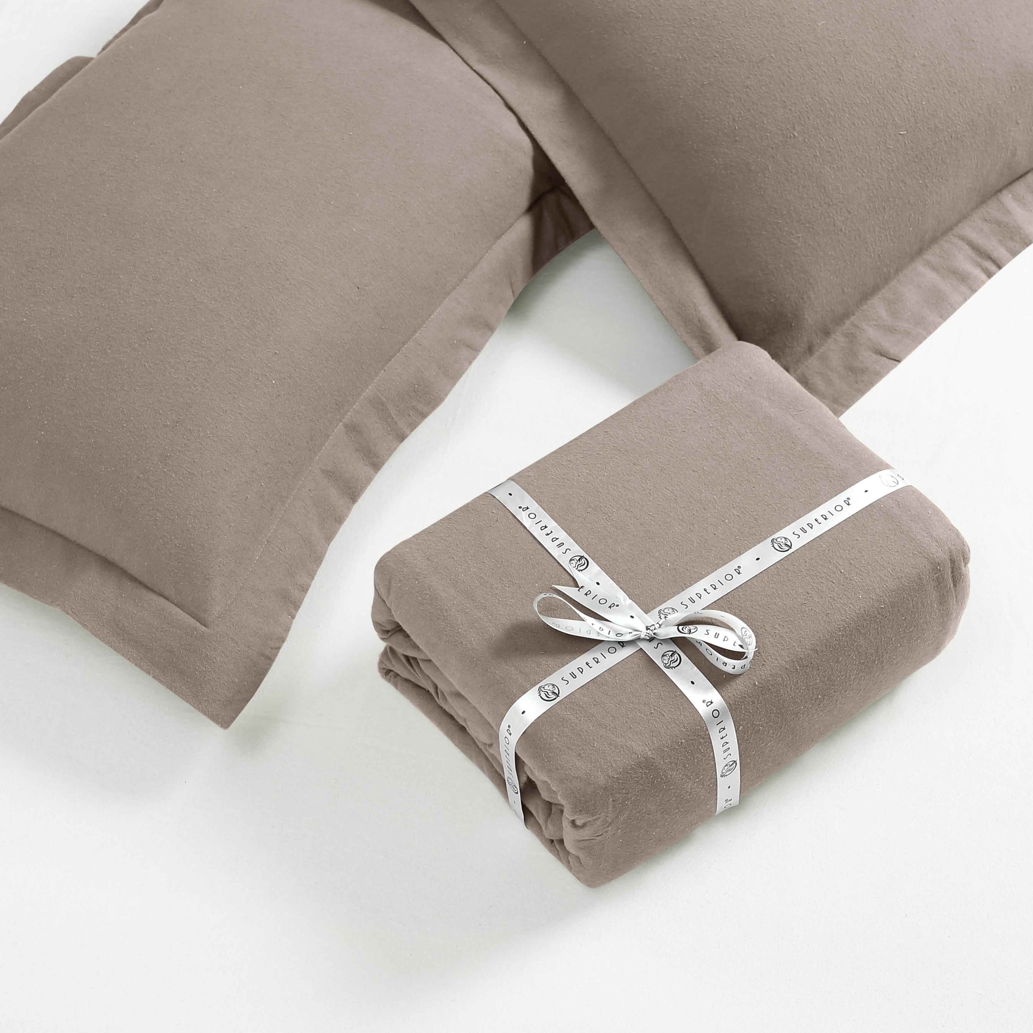 Rome Flannel Cotton Fuzzy Warm Solid Duvet Cover Set - Duvet Cover Set by Superior