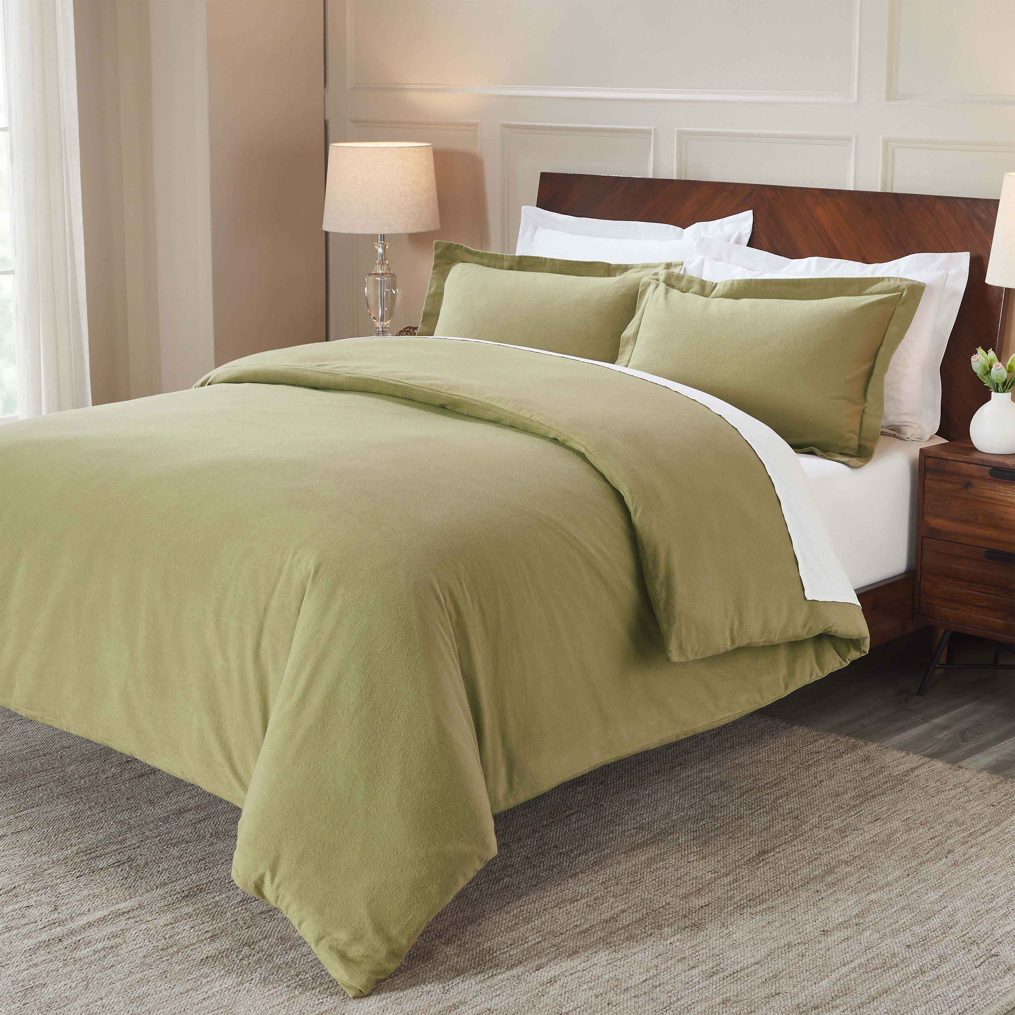 Rome Flannel Cotton Fuzzy Warm Solid Duvet Cover Set - Duvet Cover Set by Superior