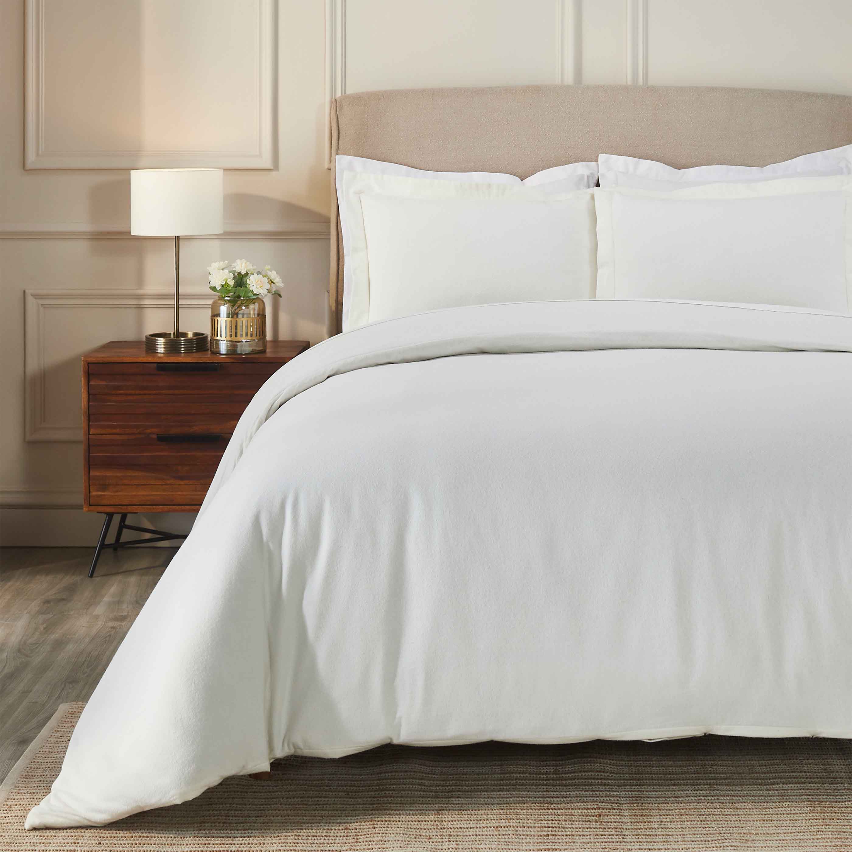 Rome Flannel Cotton Fuzzy Warm Solid Duvet Cover Set - Duvet Cover Set by Superior