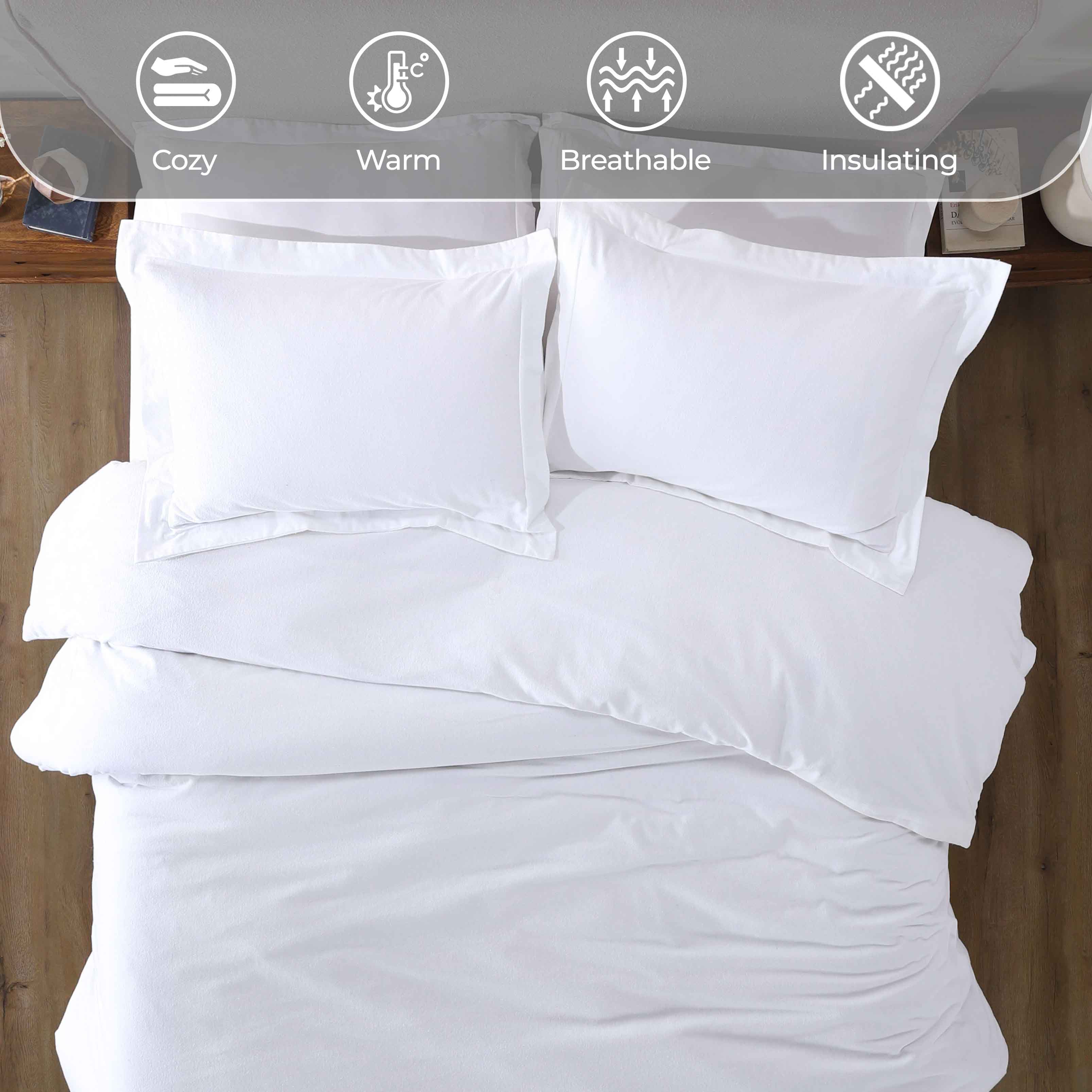 Rome Flannel Cotton Fuzzy Warm Solid Duvet Cover Set - Duvet Cover Set by Superior