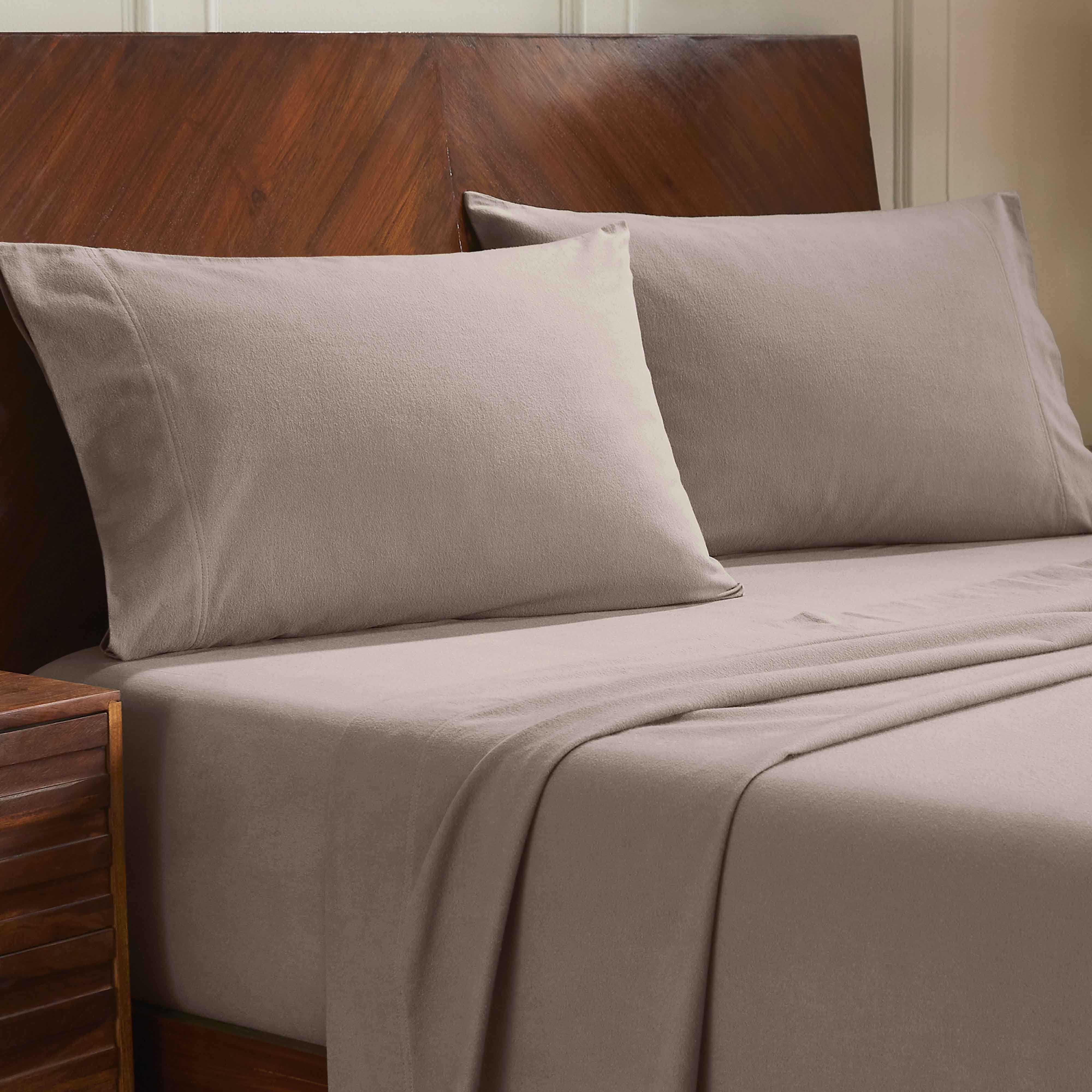 Rome Flannel Cotton Solid Fuzzy Pillowcases, Set of 2 - Pillowcases by Superior