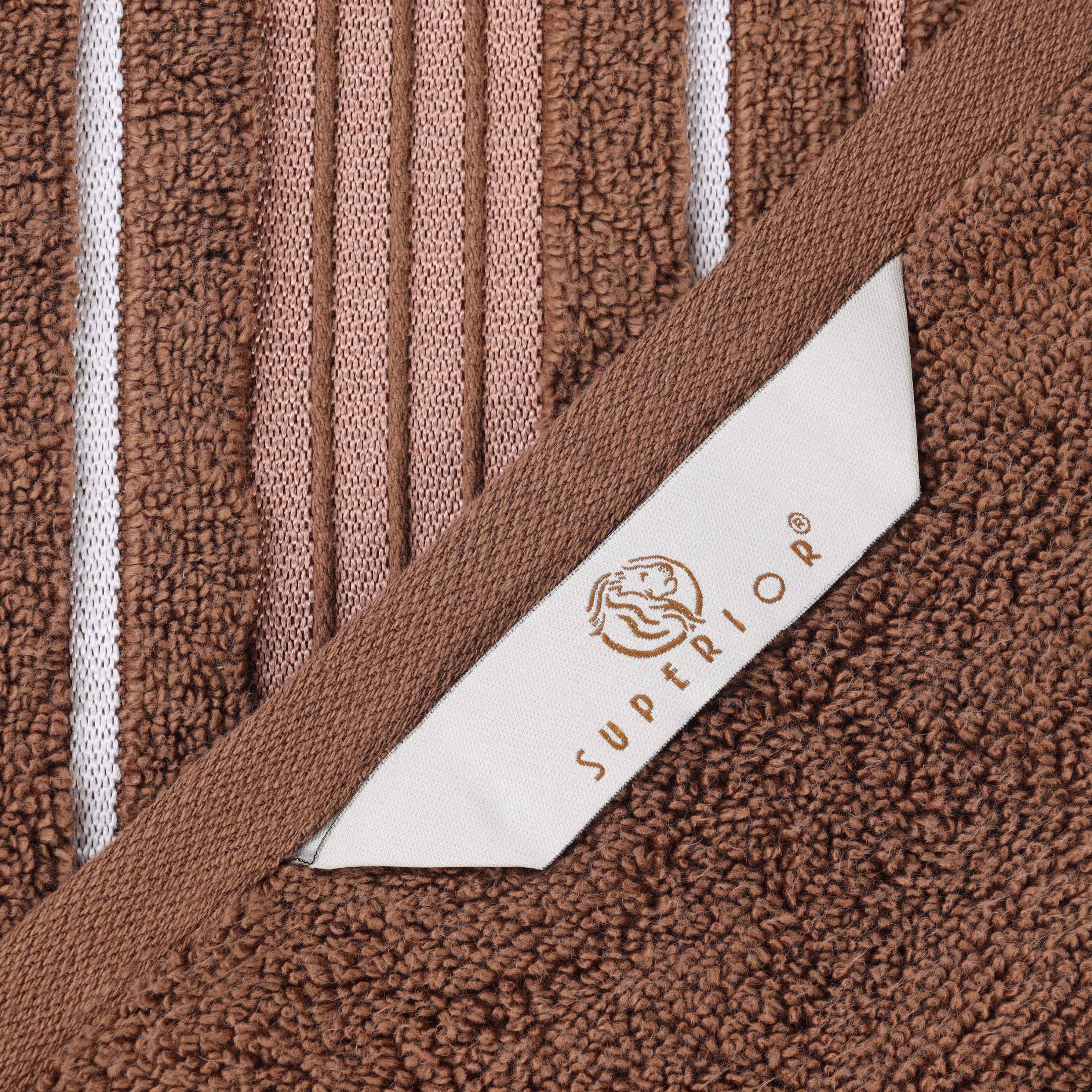 Sadie Zero Twist Cotton Solid and Jacquard Floral 8 Piece Towel Set - Towel Set by Superior Brand