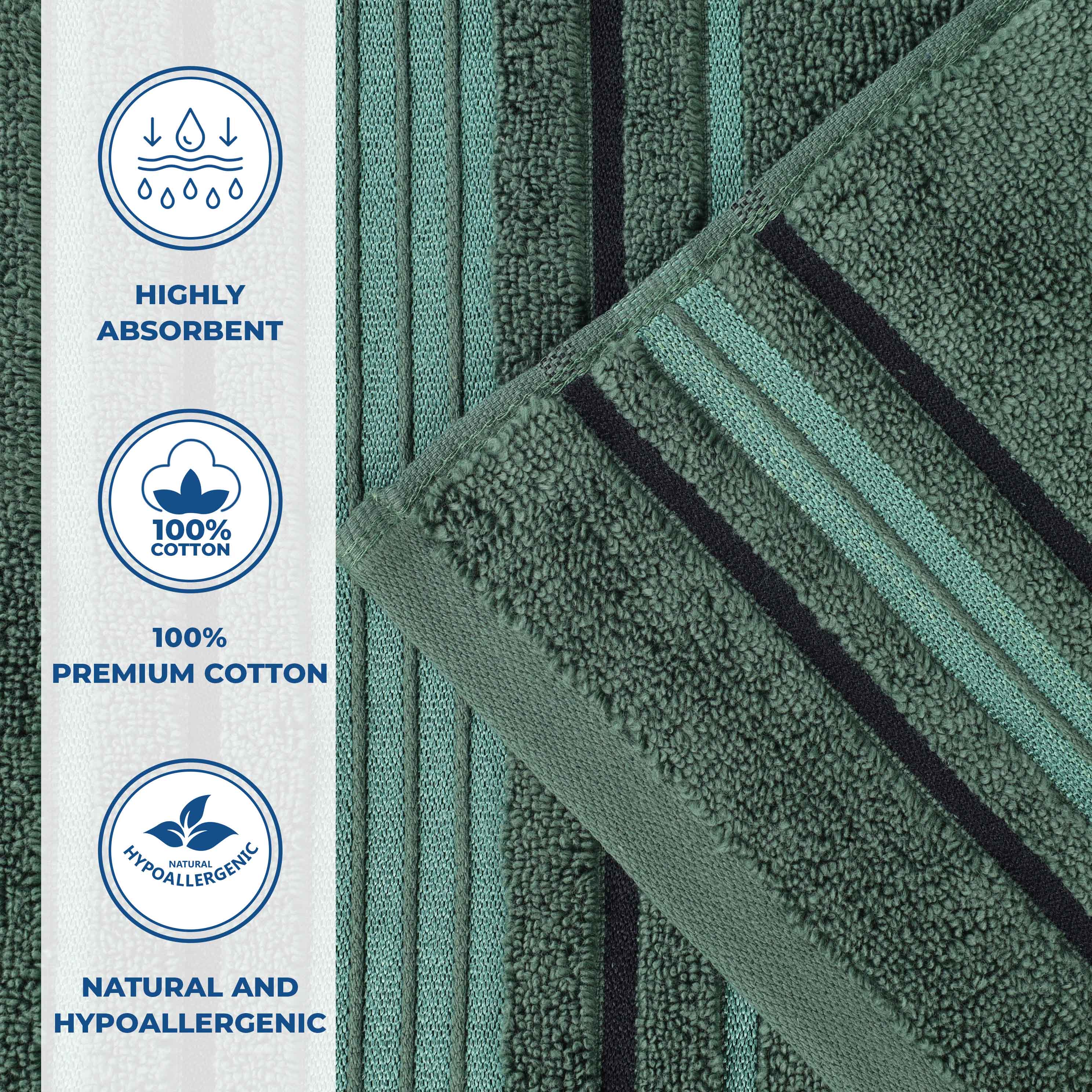 Sadie Zero Twist Cotton Solid and Jacquard Floral 8 Piece Towel Set - Towel Set by Superior Brand