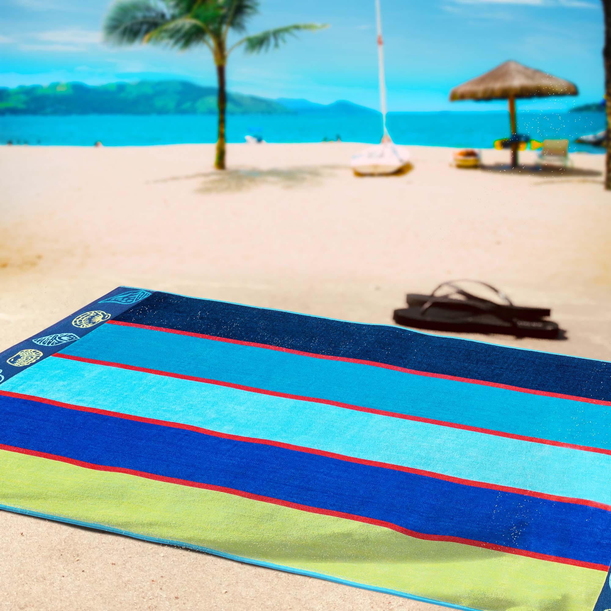 Sea Shells Oversized Cotton Beach Towel Set of 2 Piece - Beach Towel by Superior Brand