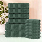 Smart Dry Zero Twist Cotton Medium Weight 12 Piece Assorted Towel Set - Towel Set by Superior