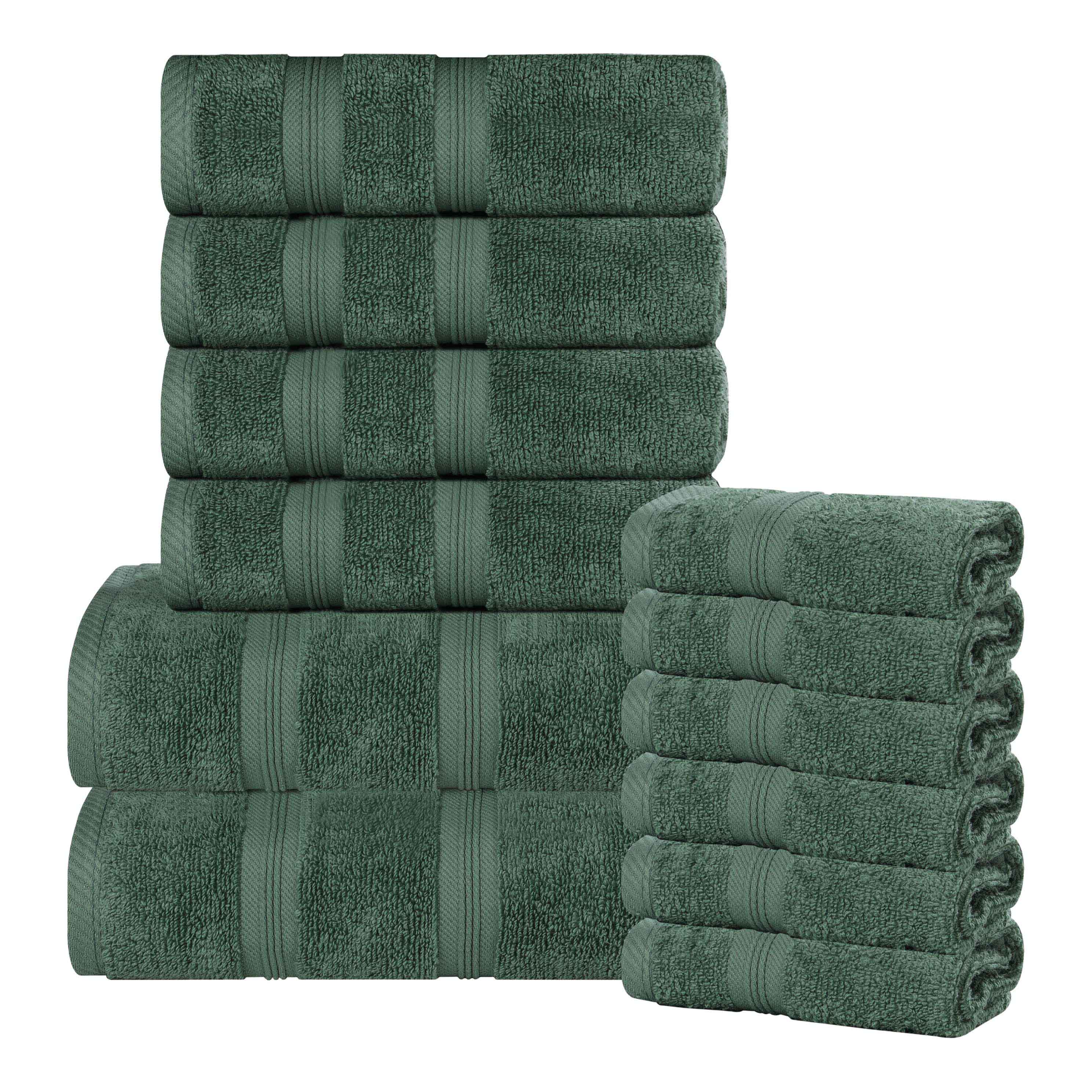 Smart Dry Zero Twist Cotton Medium Weight 12 Piece Assorted Towel Set - Towel Set by Superior