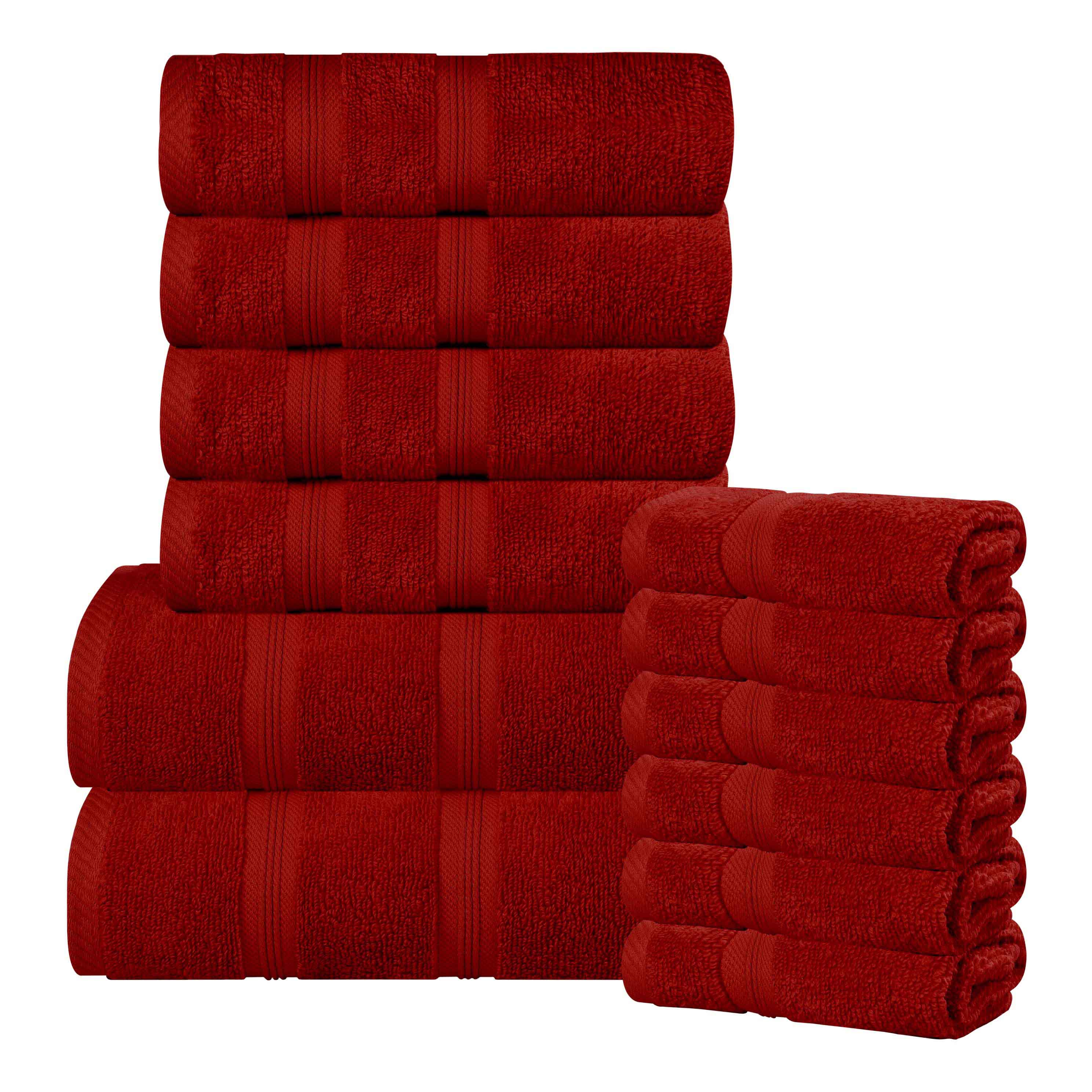 Smart Dry Zero Twist Cotton Medium Weight 12 Piece Assorted Towel Set - Towel Set by Superior