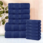 Smart Dry Zero Twist Cotton Medium Weight 12 Piece Assorted Towel Set - Towel Set by Superior