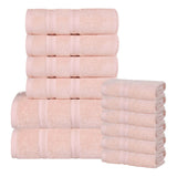 Smart Dry Zero Twist Cotton Medium Weight 12 Piece Assorted Towel Set - Towel Set by Superior