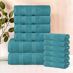 Smart Dry Zero Twist Cotton Medium Weight 12 Piece Assorted Towel Set - Towel Set by Superior