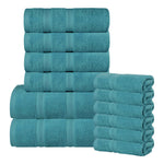 Smart Dry Zero Twist Cotton Medium Weight 12 Piece Assorted Towel Set - Towel Set by Superior