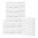 Smart Dry Zero Twist Cotton Medium Weight 12 Piece Assorted Towel Set - Towel Set by Superior