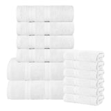 Smart Dry Zero Twist Cotton Medium Weight 12 Piece Assorted Towel Set - Towel Set by Superior