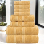 Smart Dry Zero Twist Cotton Medium Weight 8 Piece Assorted Towel Set - Towel Set by Superior