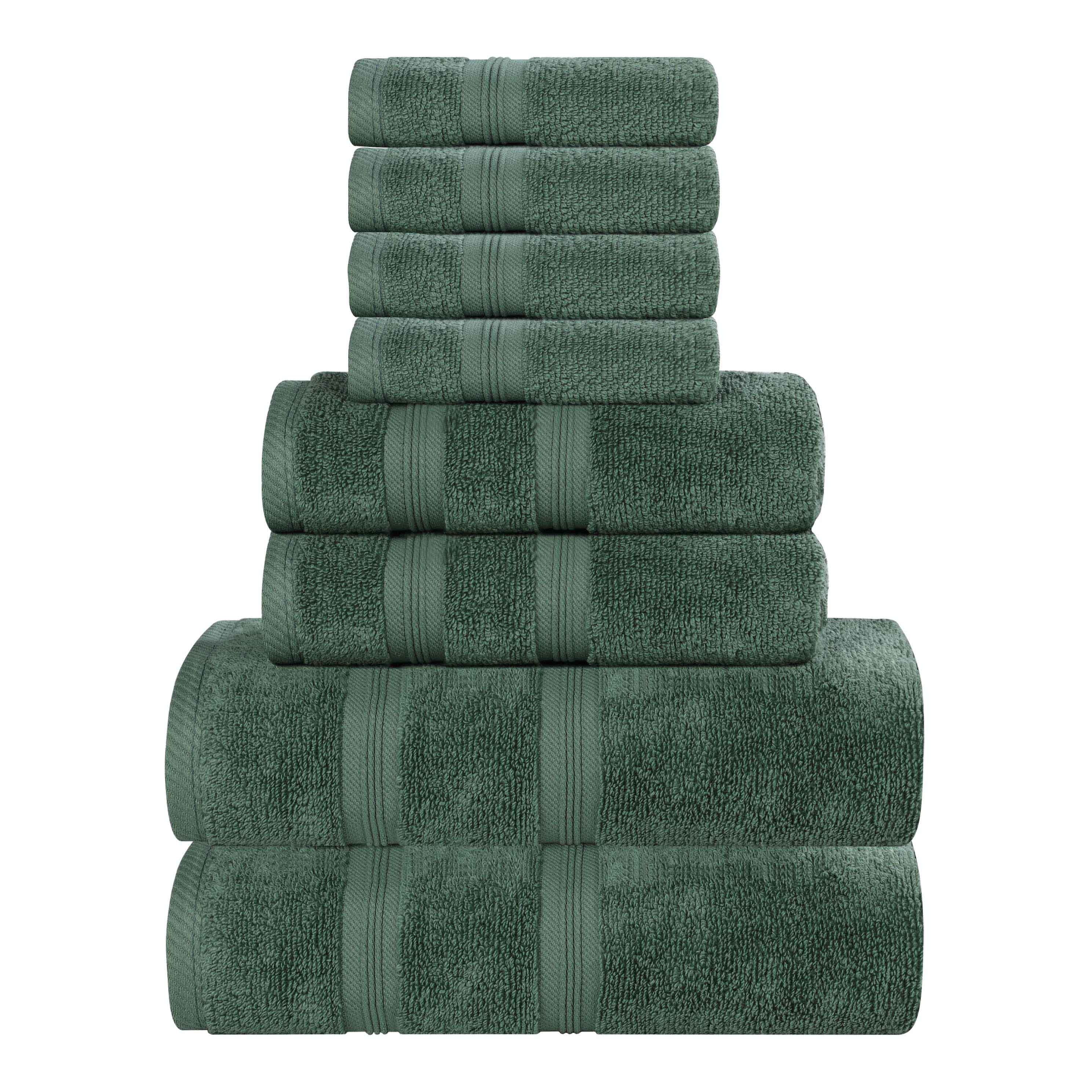 Smart Dry Zero Twist Cotton Medium Weight 8 Piece Assorted Towel Set - Towel Set by Superior