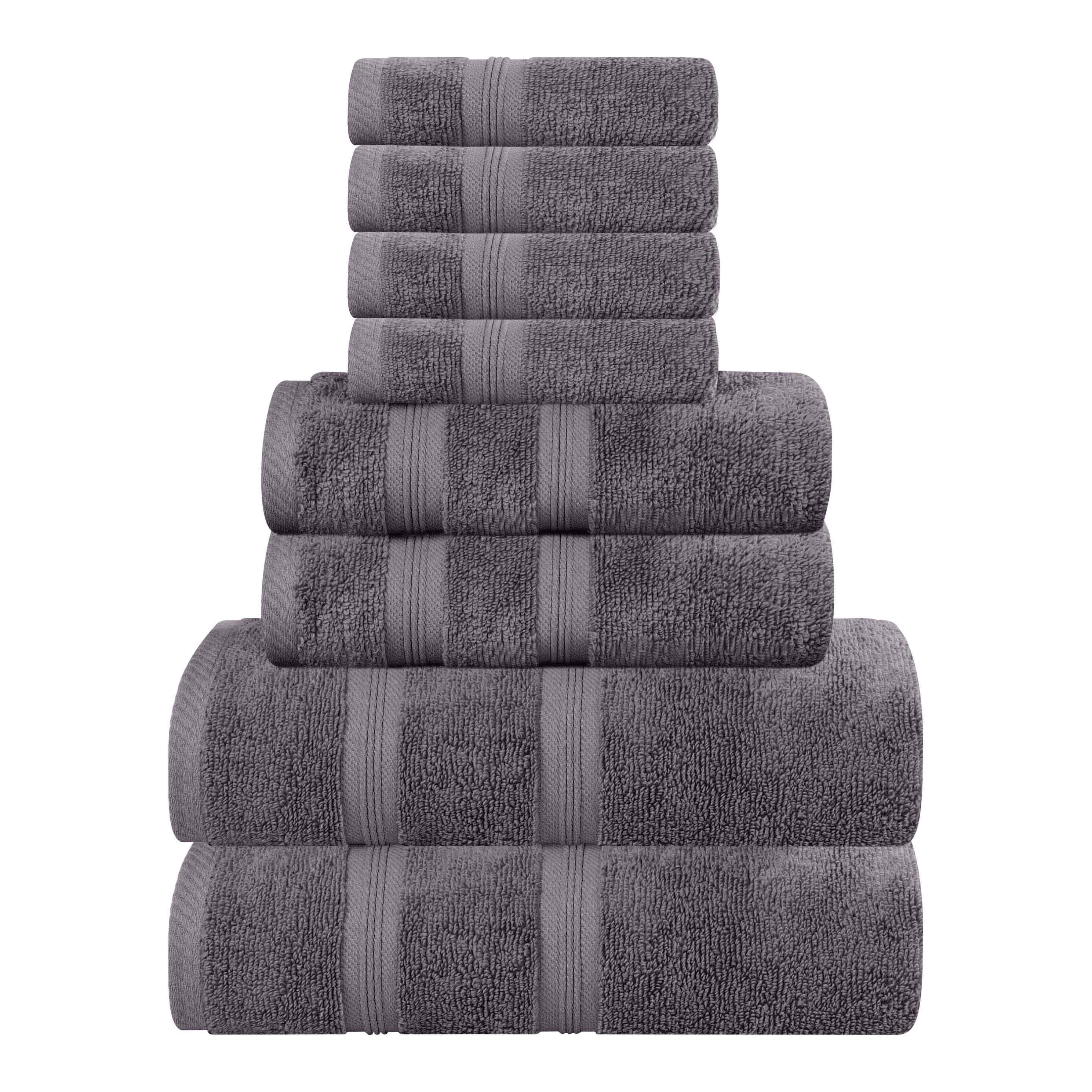 Smart Dry Zero Twist Cotton Medium Weight 8 Piece Assorted Towel Set - Towel Set by Superior