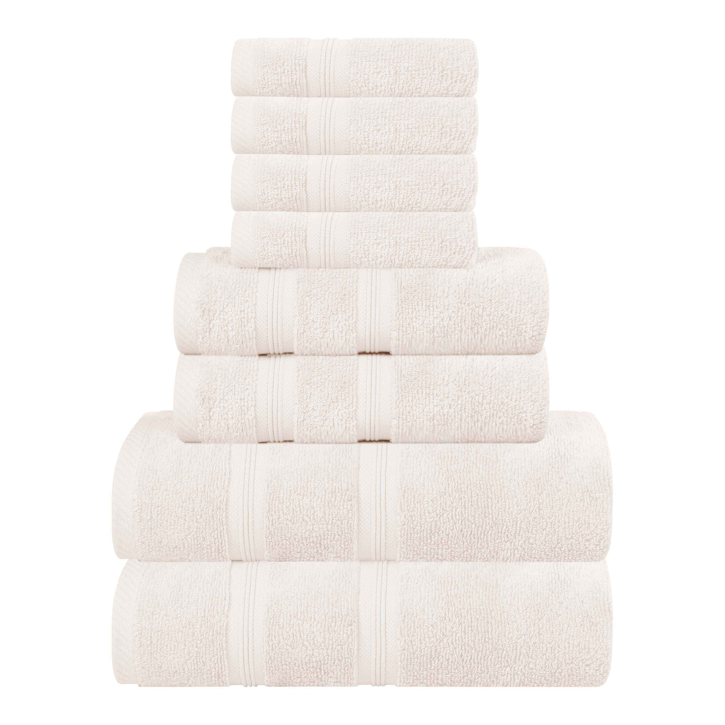 Smart Dry Zero Twist Cotton Medium Weight 8 Piece Assorted Towel Set - Towel Set by Superior