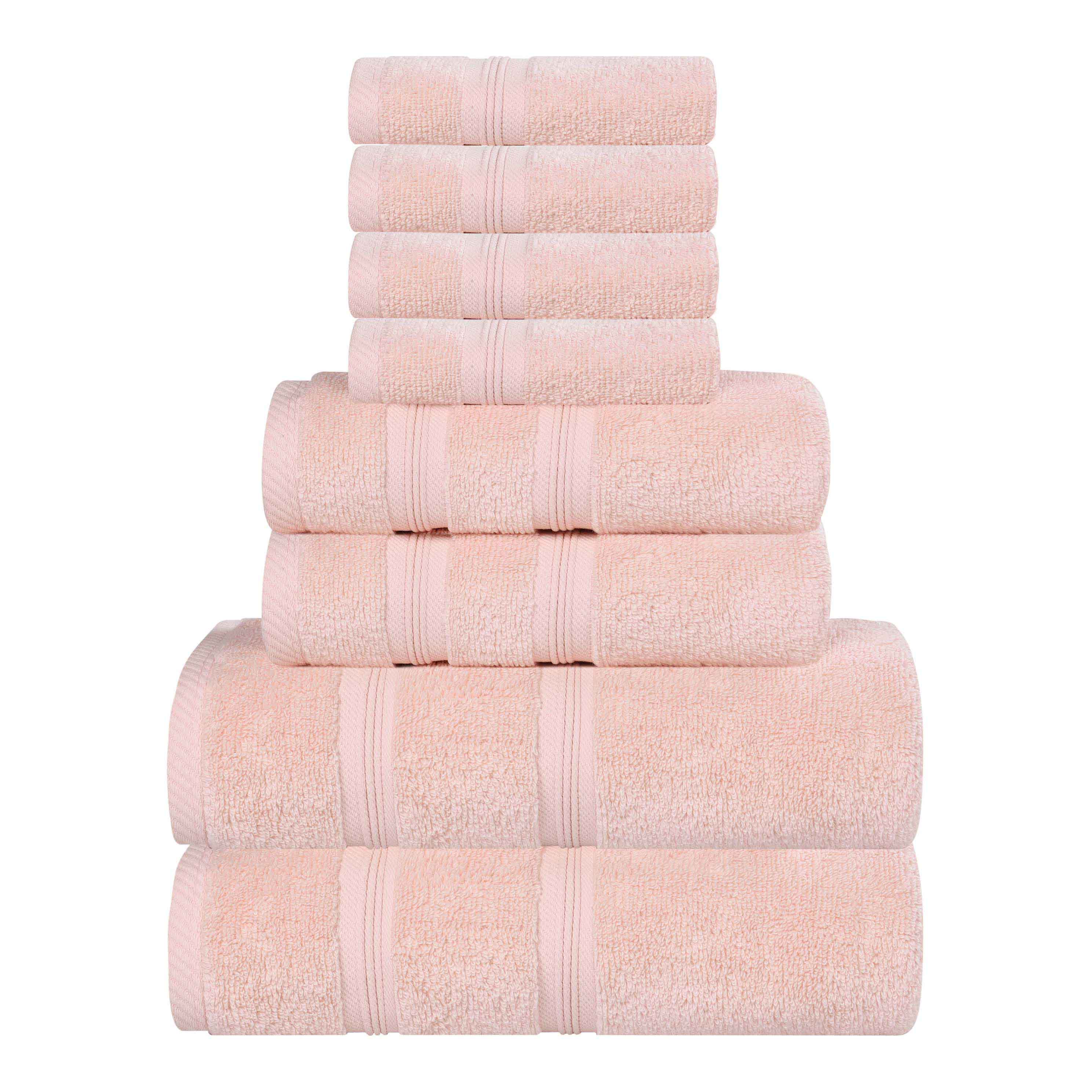 Smart Dry Zero Twist Cotton Medium Weight 8 Piece Assorted Towel Set - Towel Set by Superior Brand