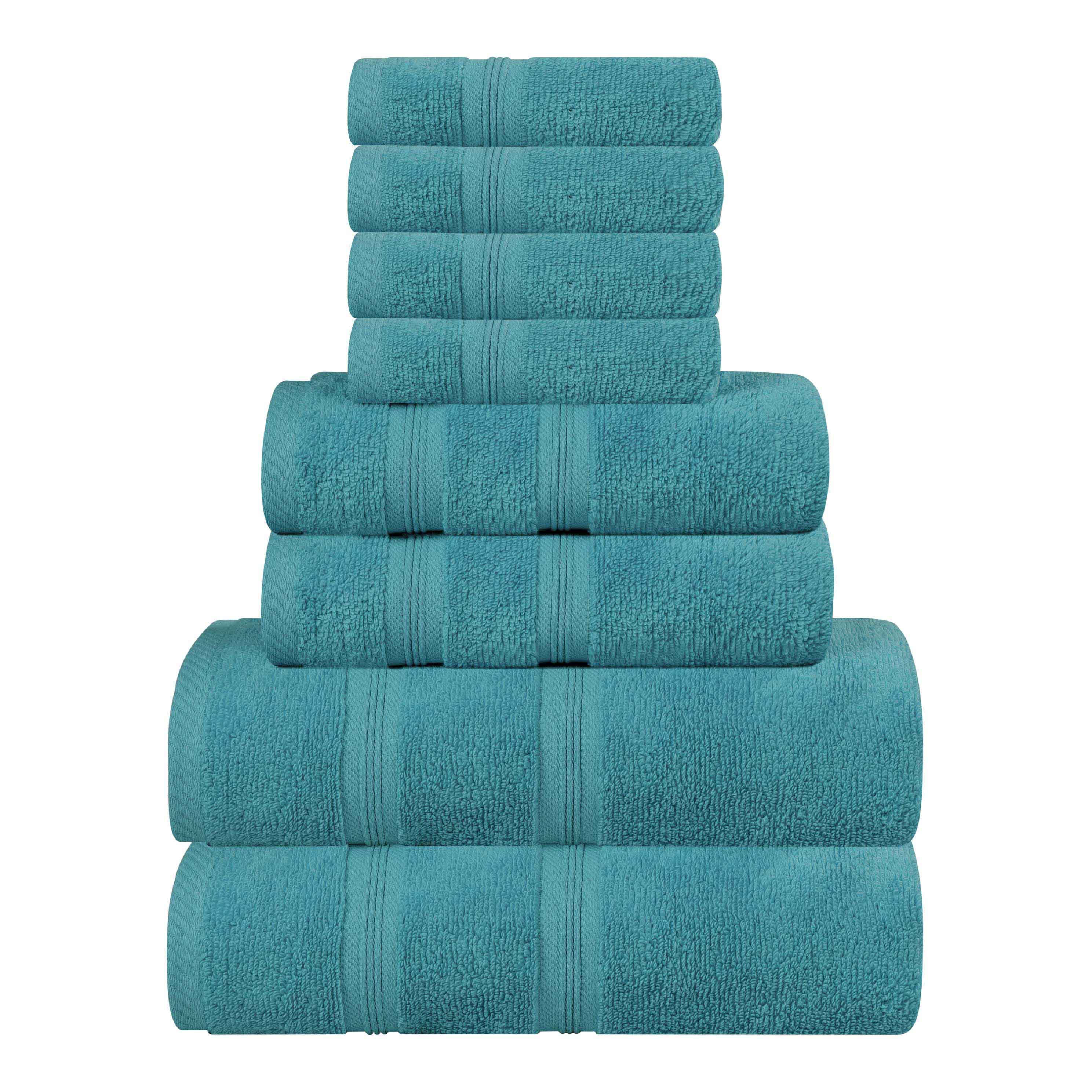 Smart Dry Zero Twist Cotton Medium Weight 8 Piece Assorted Towel Set - Towel Set by Superior