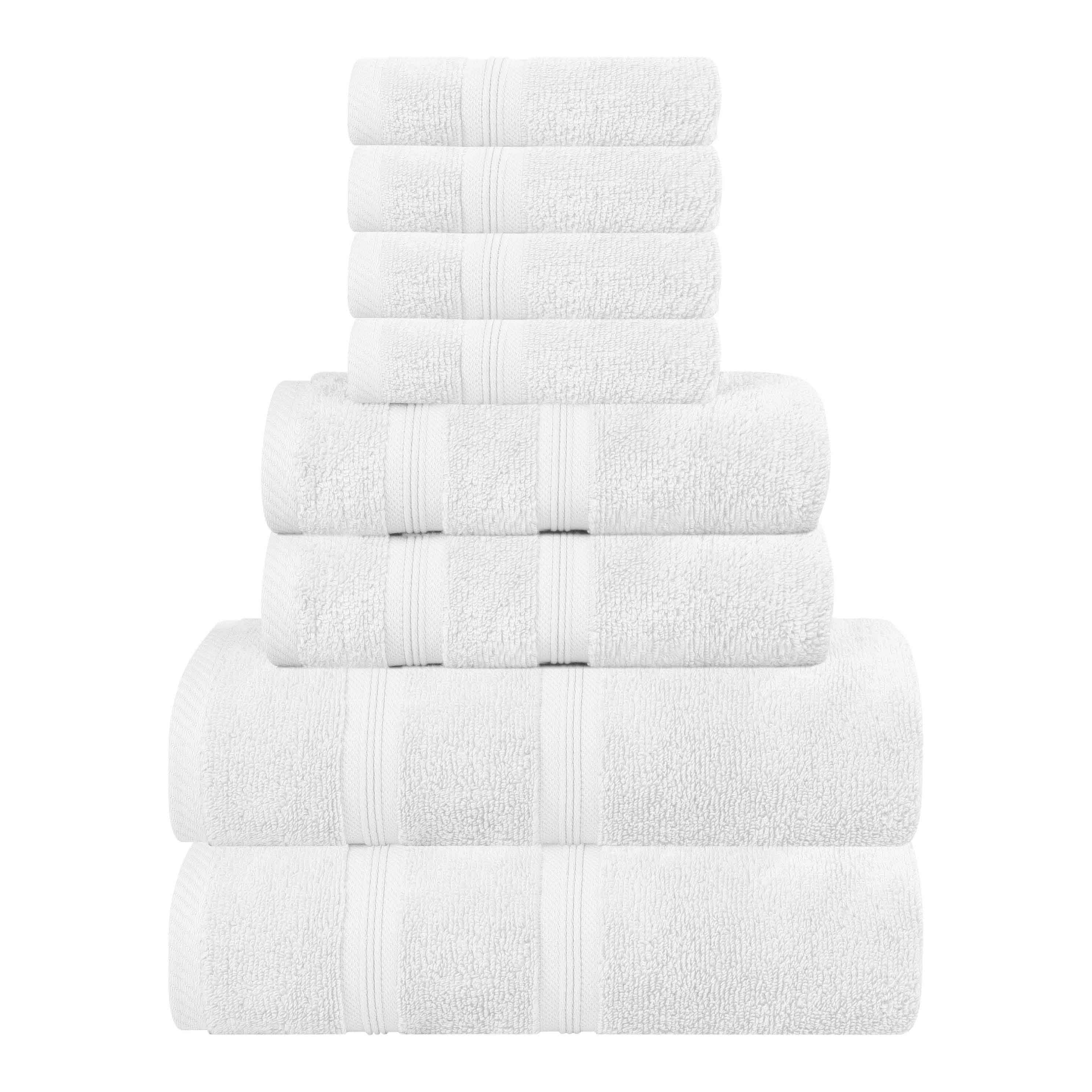 Smart Dry Zero Twist Cotton Medium Weight 8 Piece Assorted Towel Set - Towel Set by Superior