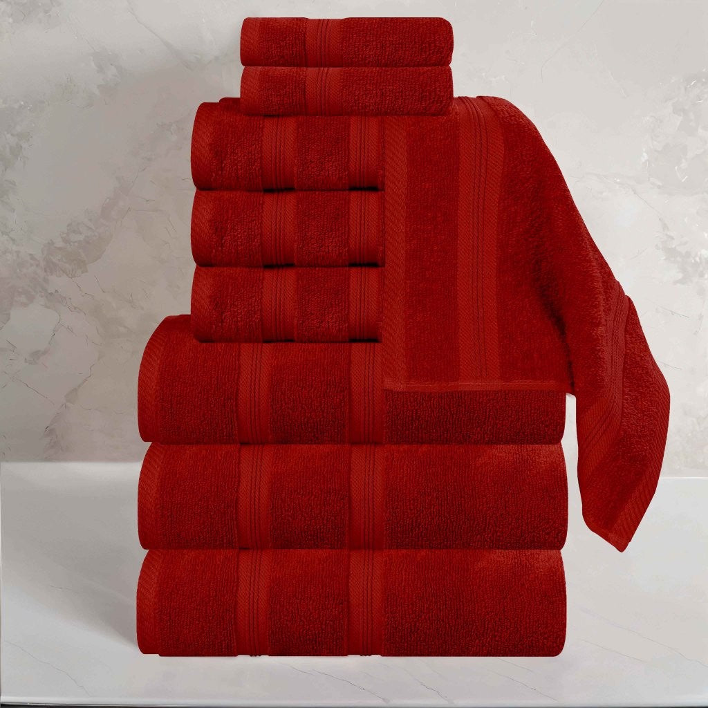 Smart Dry Zero Twist Cotton Medium Weight 9 Piece Assorted Towel Set - Towel Set by Superior Brand