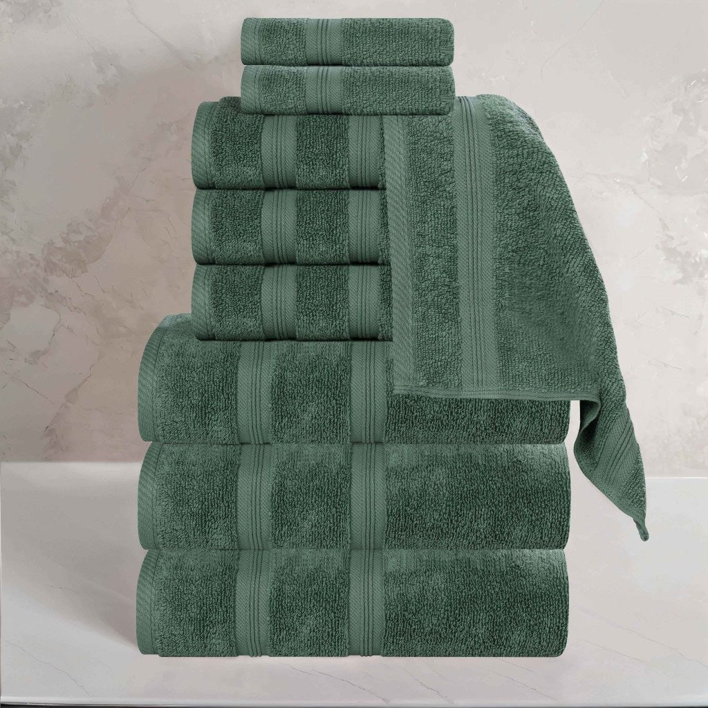 Smart Dry Zero Twist Cotton Medium Weight 9 Piece Assorted Towel Set - Towel Set by Superior