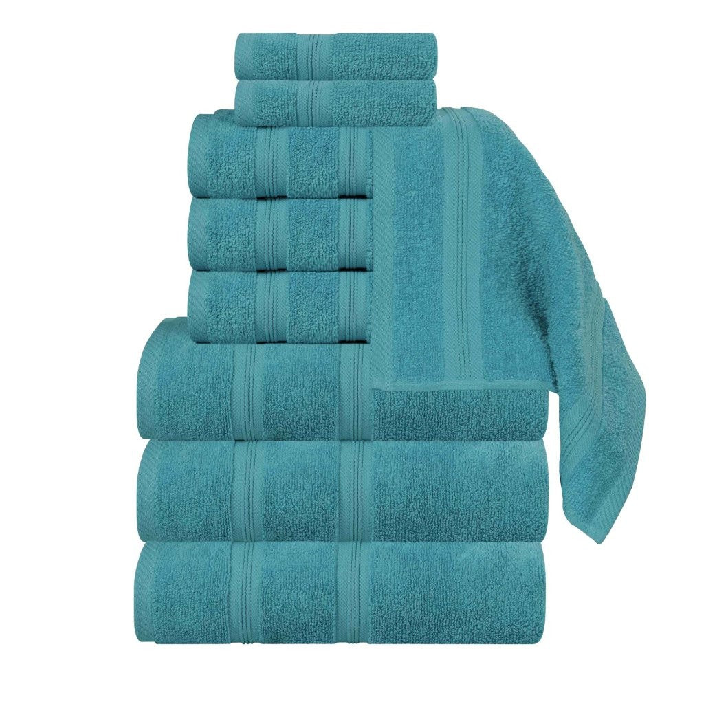 Smart Dry Zero Twist Cotton Medium Weight 9 Piece Assorted Towel Set - Towel Set by Superior Brand