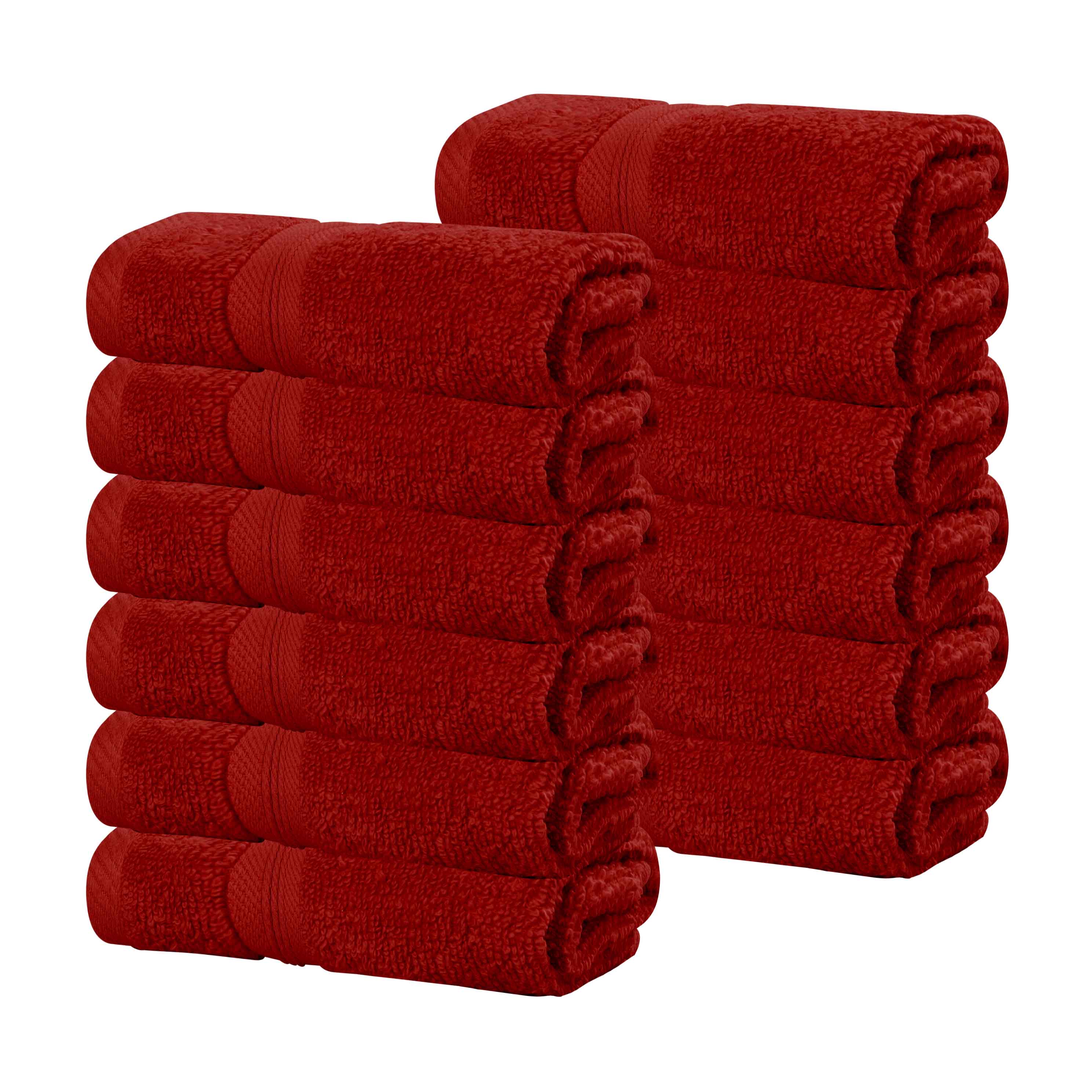 Smart Dry Zero Twist Cotton Medium Weight Face Towels, Set of 12 - Face Towel Set by Superior Brand