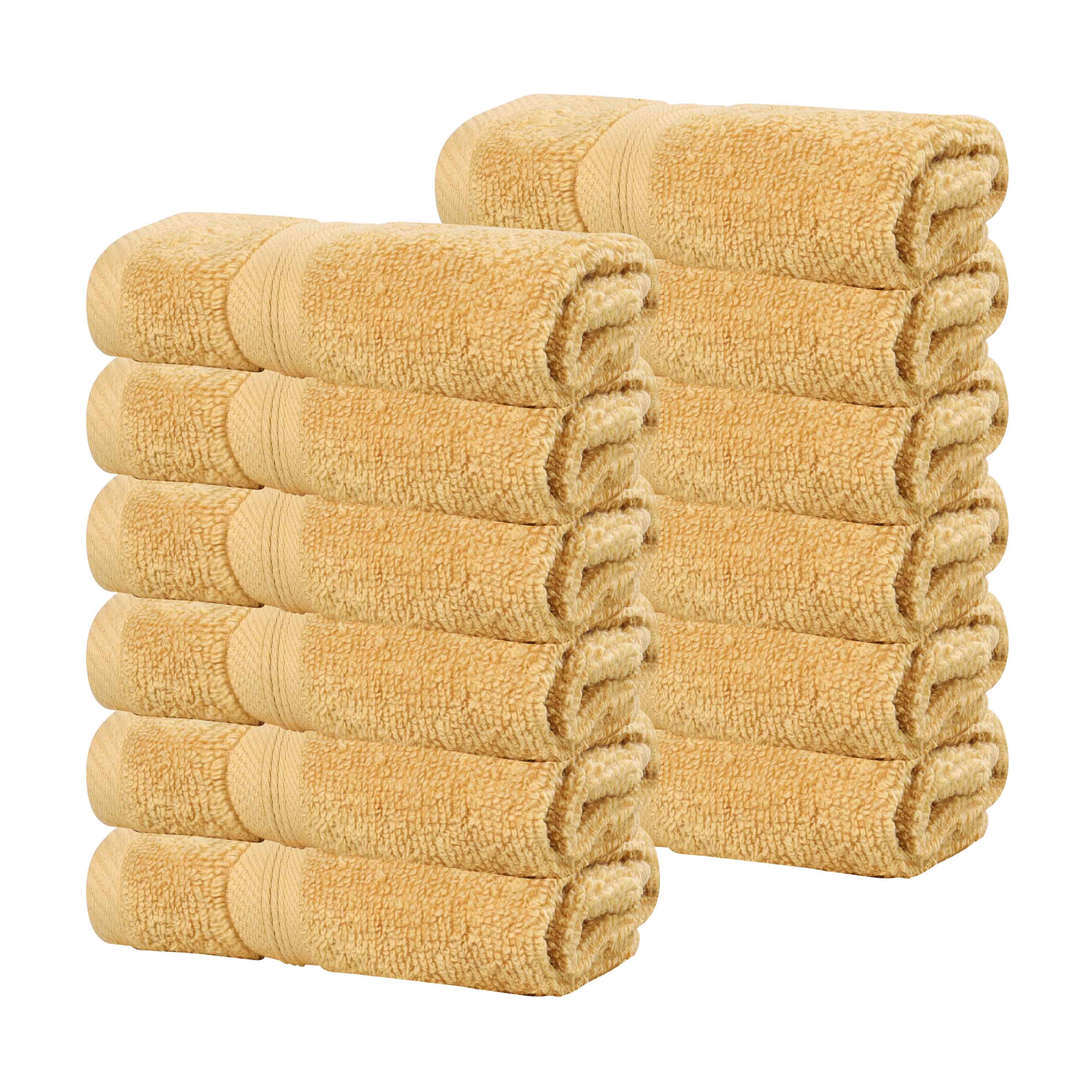 Smart Dry Zero Twist Cotton Medium Weight Face Towels, Set of 12 - Face Towel Set by Superior Brand