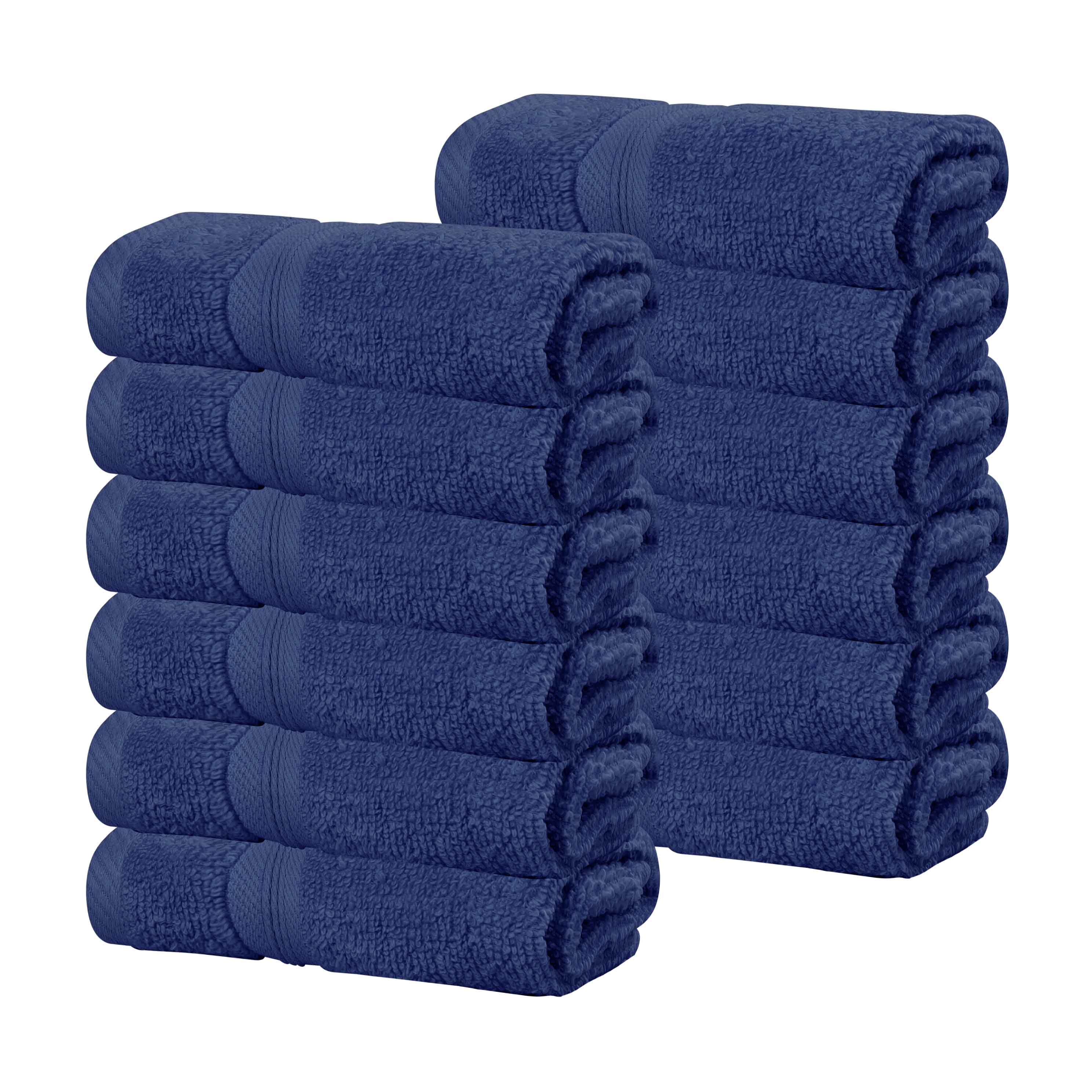 Smart Dry Zero Twist Cotton Medium Weight Face Towels, Set of 12 - Face Towel Set by Superior Brand