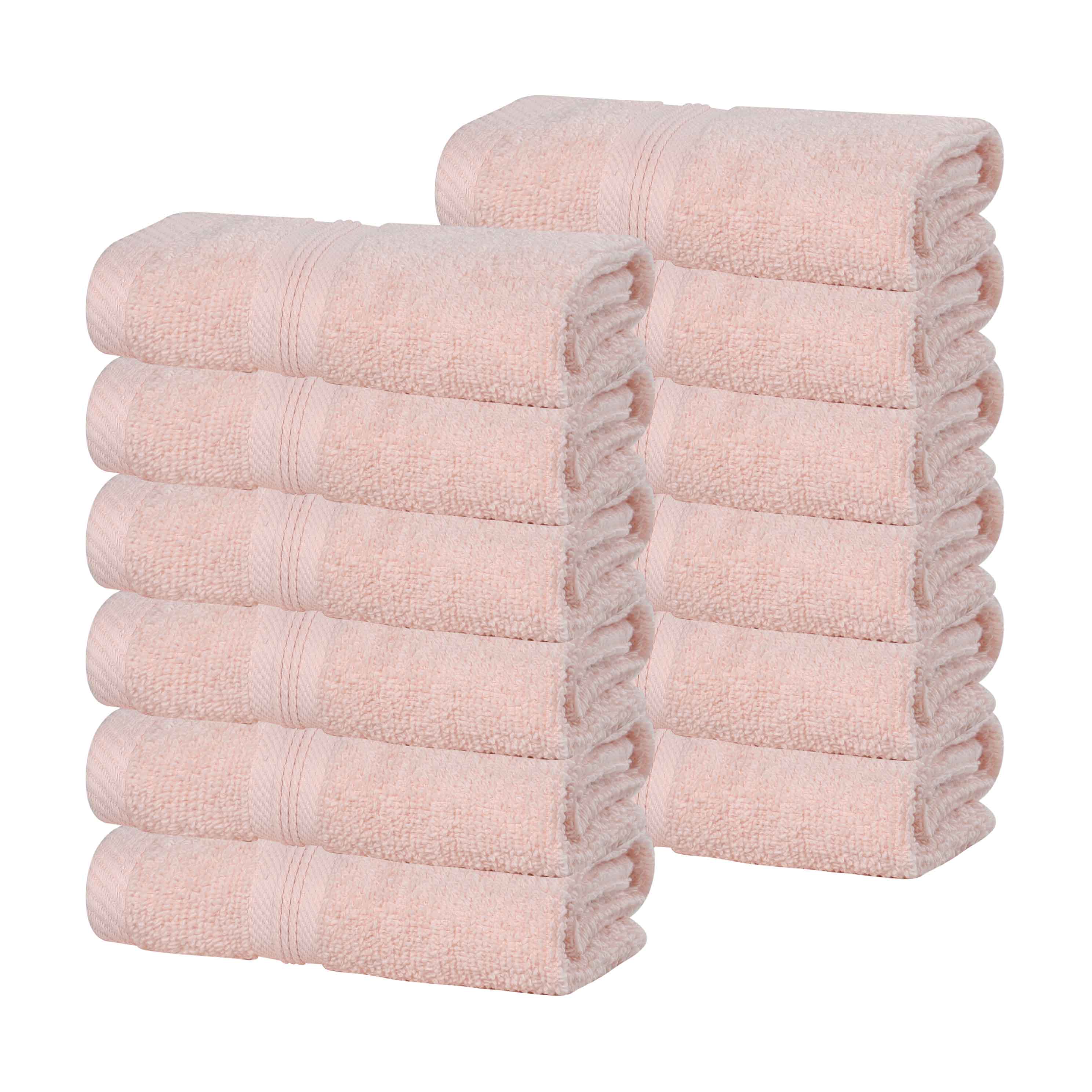 Smart Dry Zero Twist Cotton Medium Weight Face Towels, Set of 12 - Face Towel Set by Superior Brand