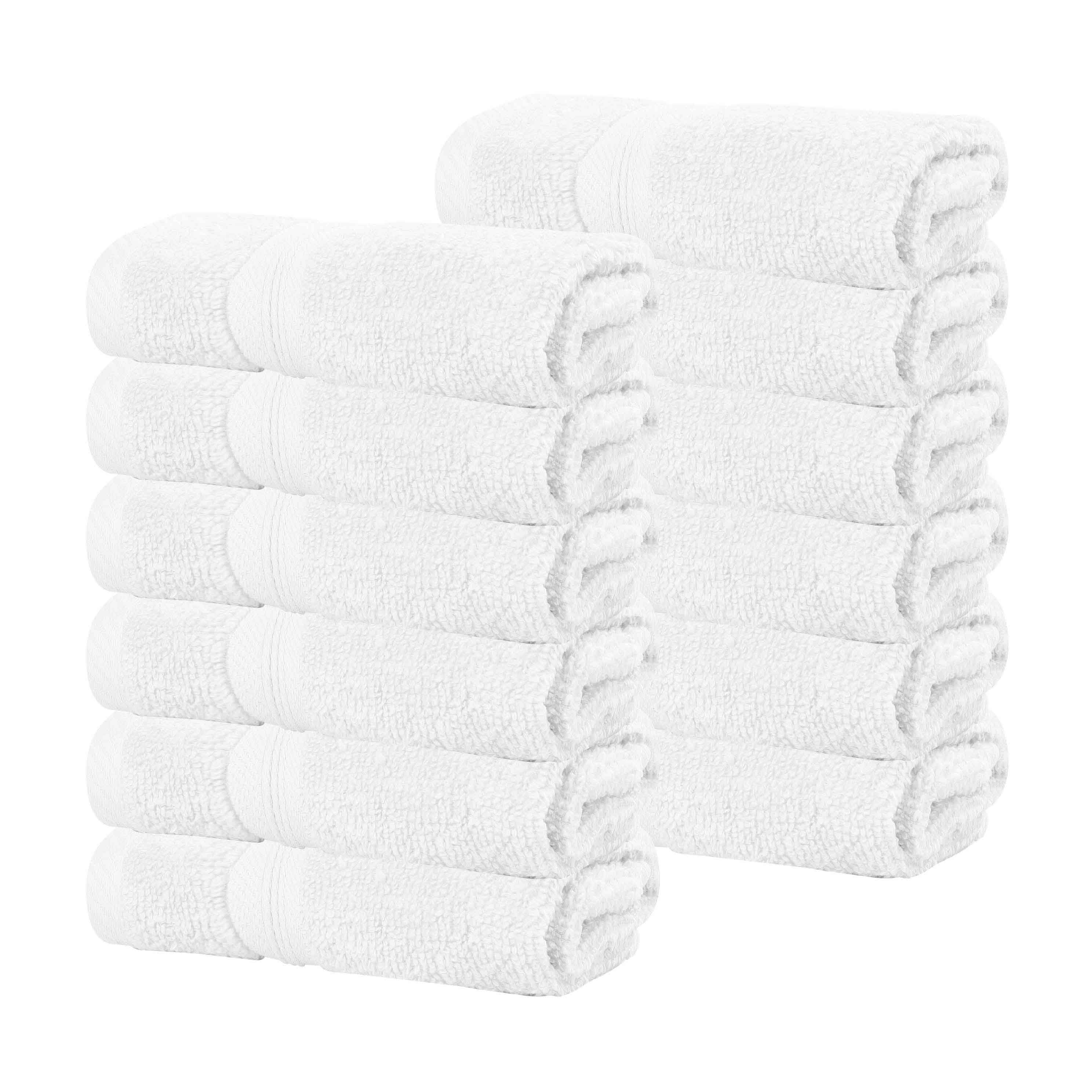 Smart Dry Zero Twist Cotton Medium Weight Face Towels, Set of 12 - Face Towel Set by Superior Brand