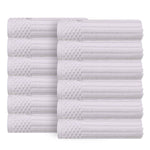 Soho Ribbed Cotton Absorbent Face Towel / Washcloth Set of 12 - Face Towel by Superior