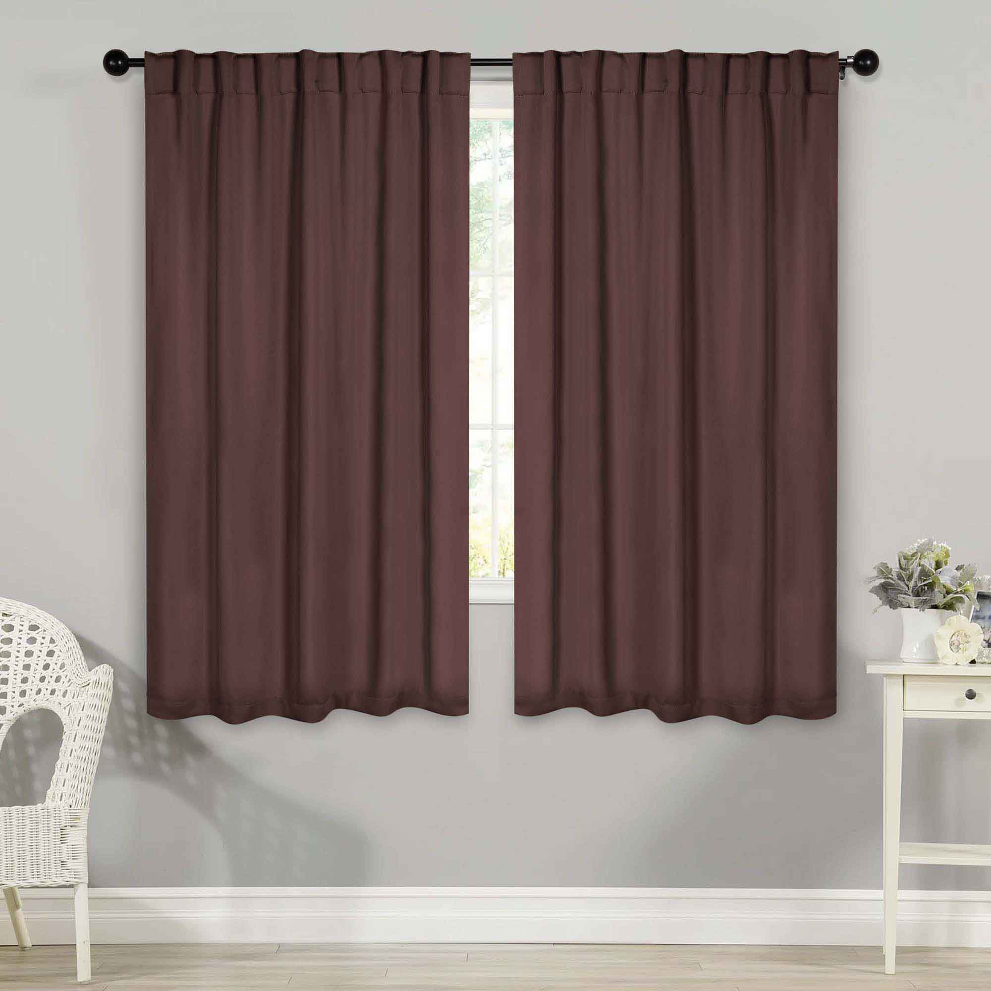 Solid Room Darkening Blackout Curtain Panels, Back Tabs, Set of 2 - Blackout Curtains by Superior Brand