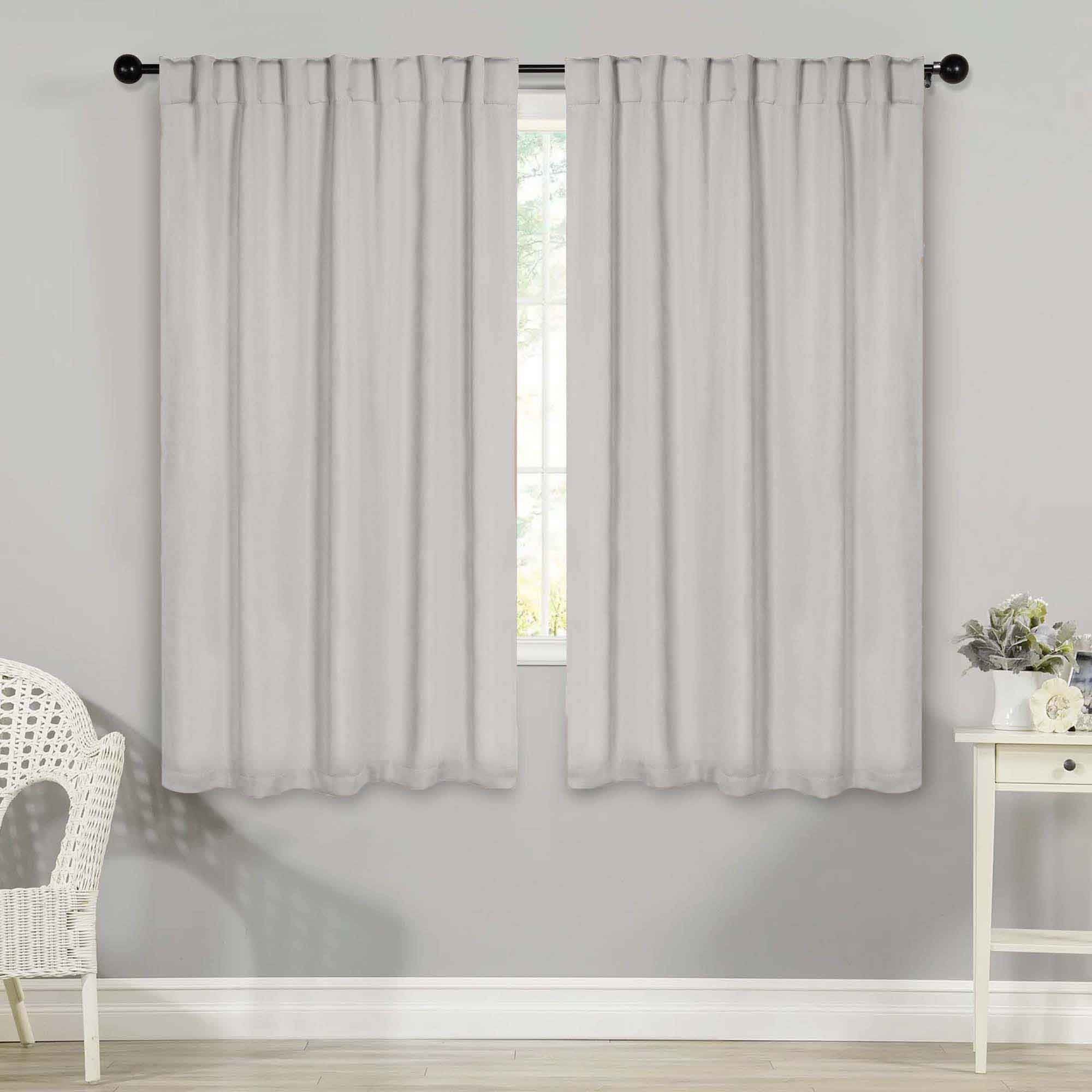 Solid Room Darkening Blackout Curtain Panels, Back Tabs, Set of 2 - Blackout Curtains by Superior Brand
