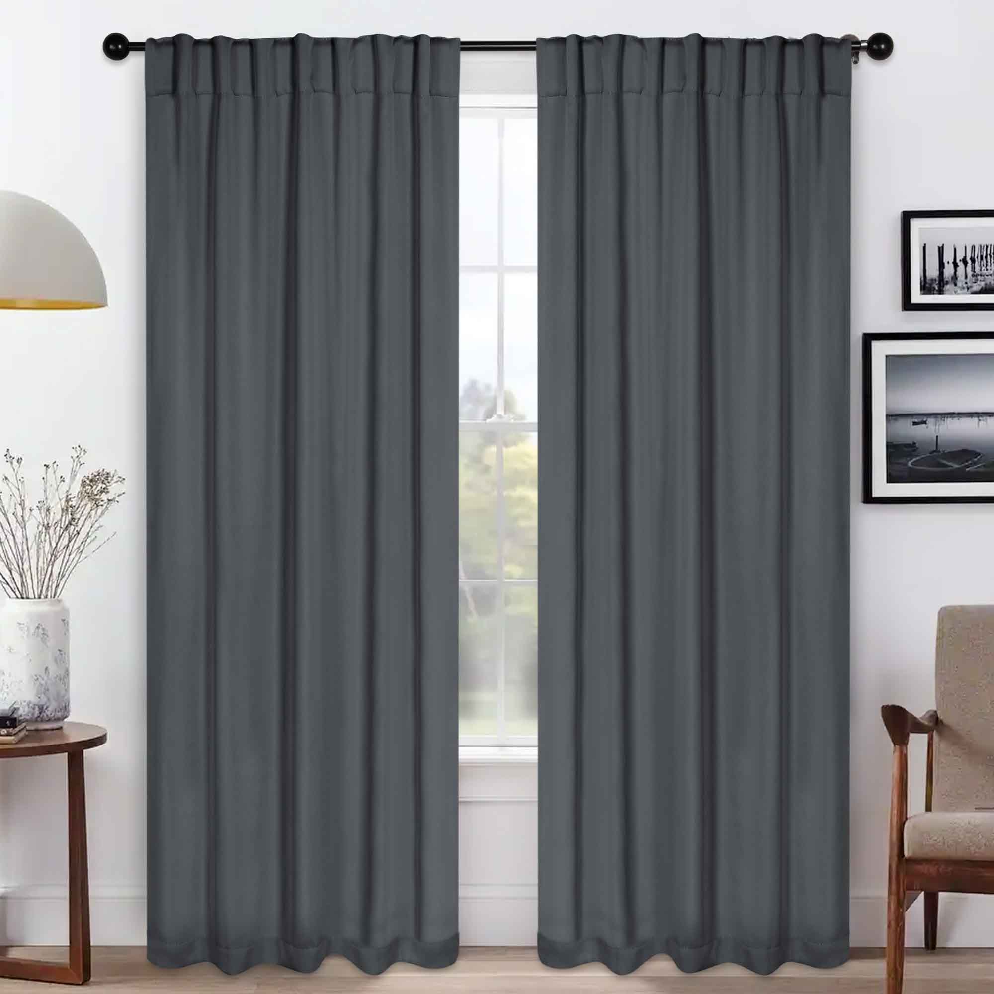 Solid Room Darkening Blackout Curtain Panels, Back Tabs, Set of 2 - Blackout Curtains by Superior Brand