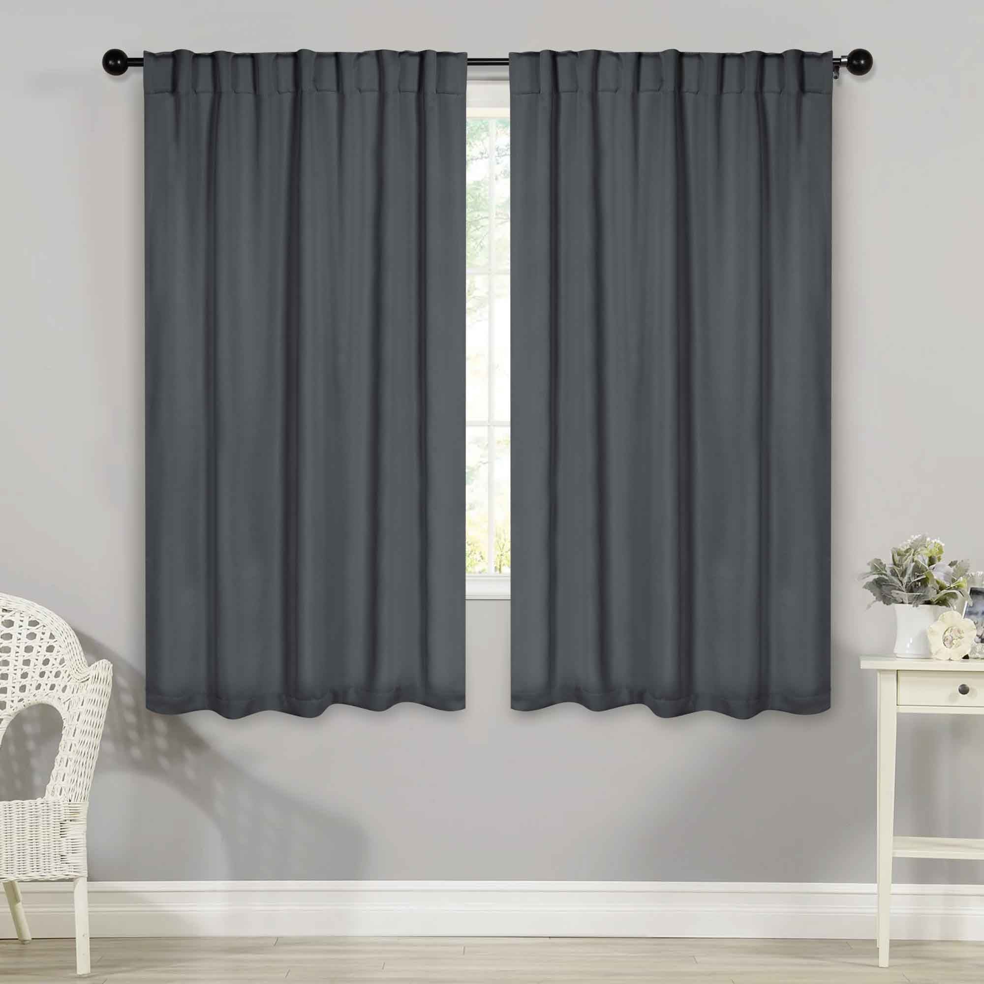 Solid Room Darkening Blackout Curtain Panels, Back Tabs, Set of 2 - Blackout Curtains by Superior Brand