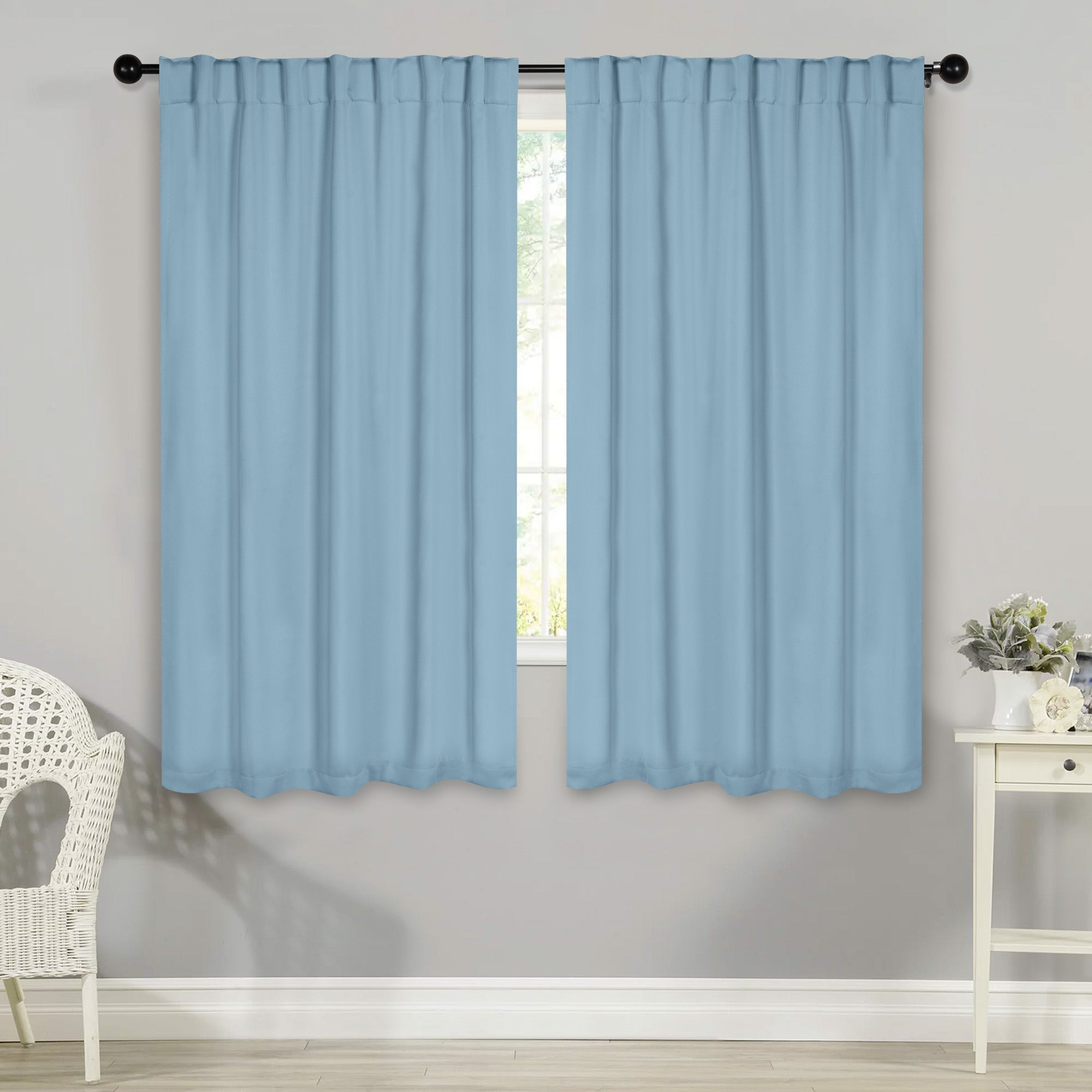 Solid Room Darkening Blackout Curtain Panels, Back Tabs, Set of 2 - Blackout Curtains by Superior Brand