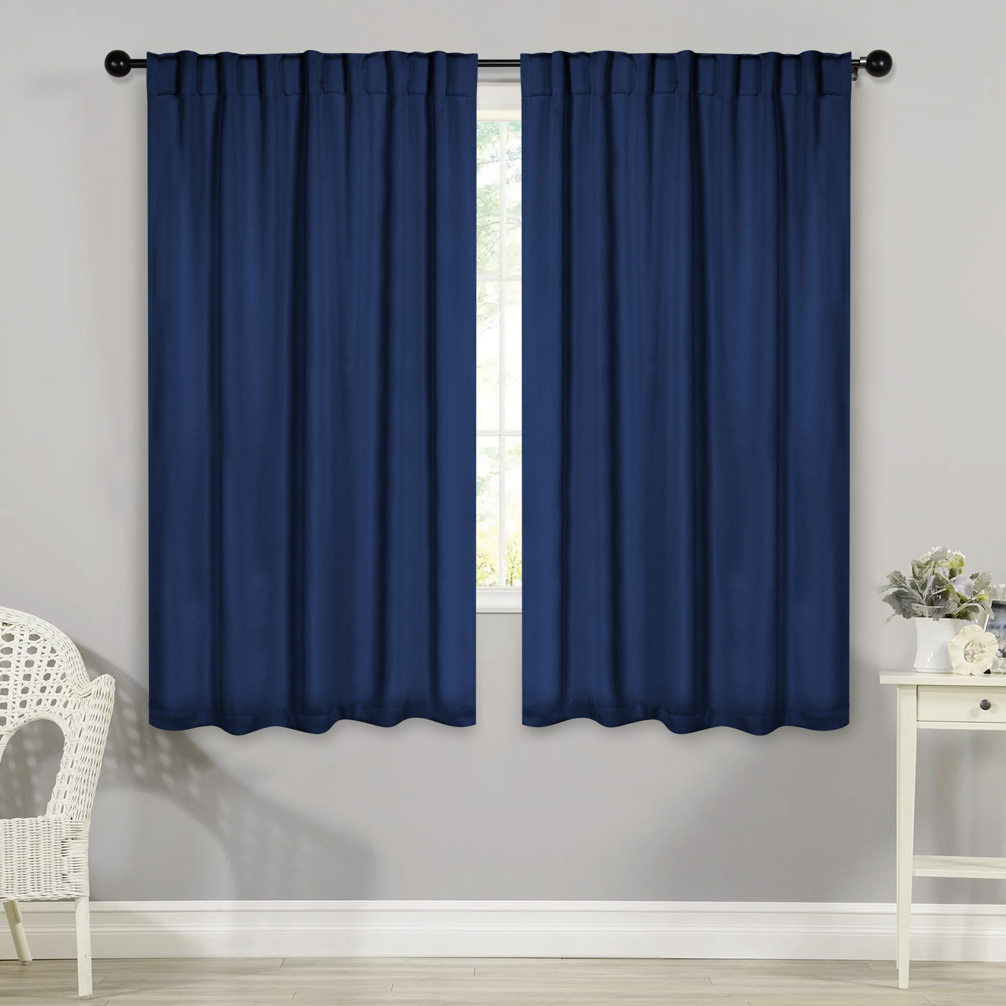Solid Room Darkening Blackout Curtain Panels, Back Tabs, Set of 2 - Blackout Curtains by Superior Brand