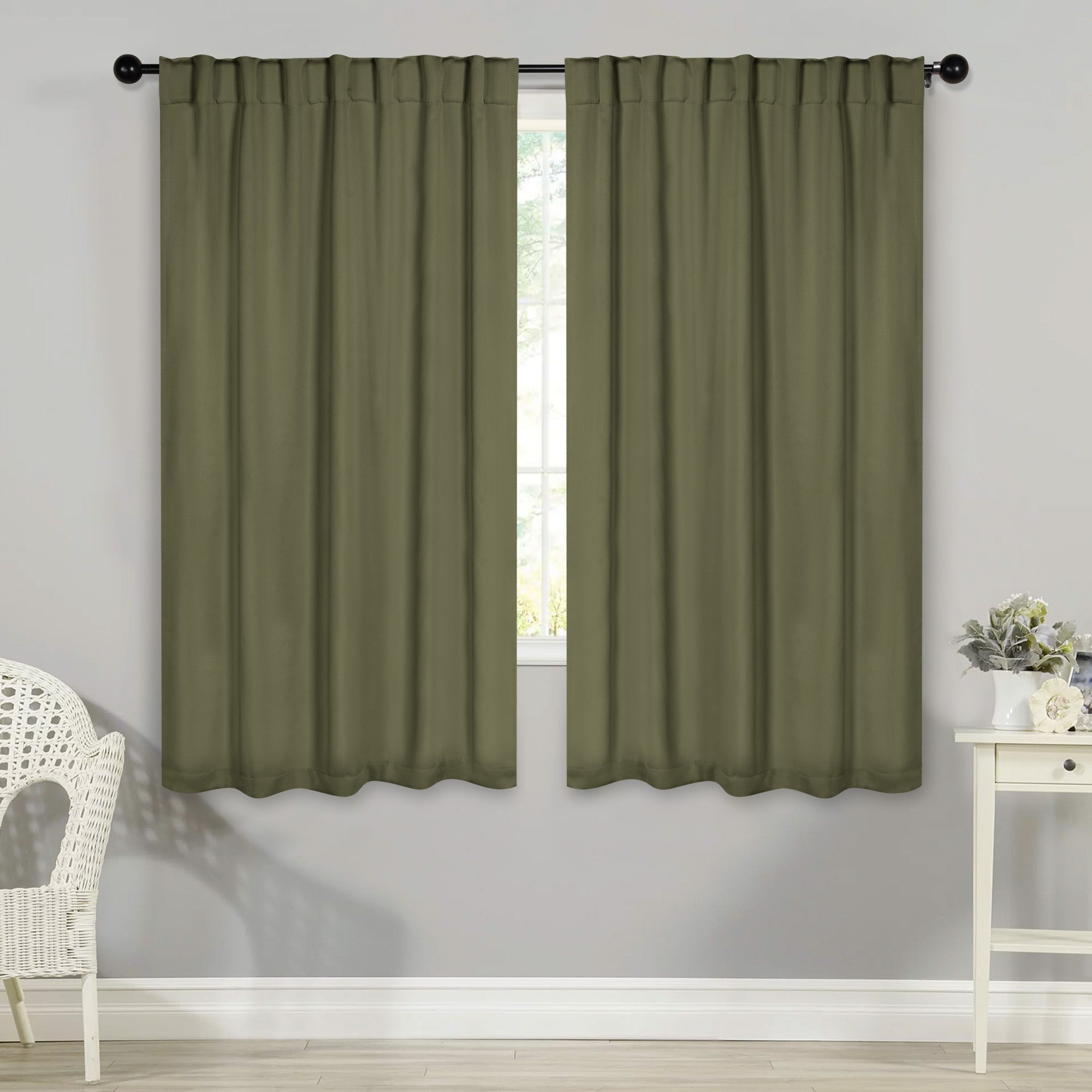 Solid Room Darkening Blackout Curtain Panels, Back Tabs, Set of 2 - Blackout Curtains by Superior Brand