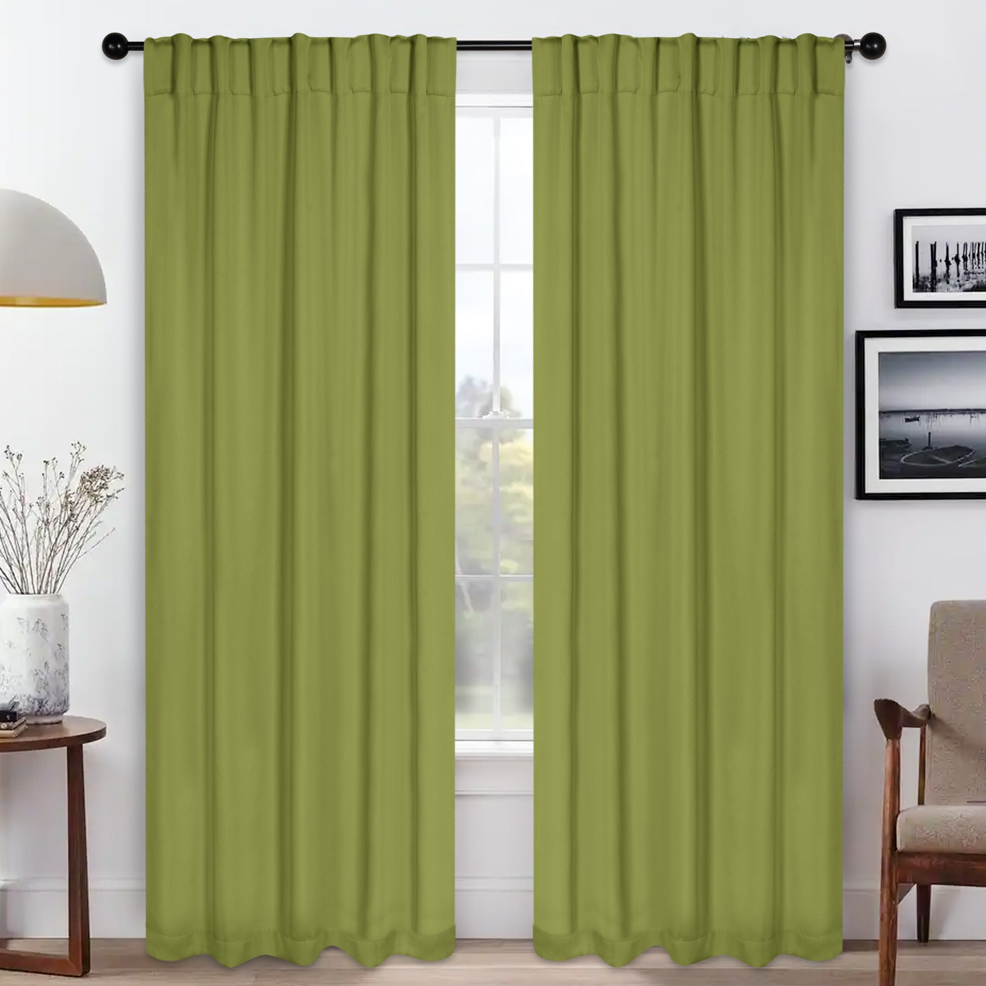 Solid Room Darkening Blackout Curtain Panels, Back Tabs, Set of 2 - Blackout Curtains by Superior Brand