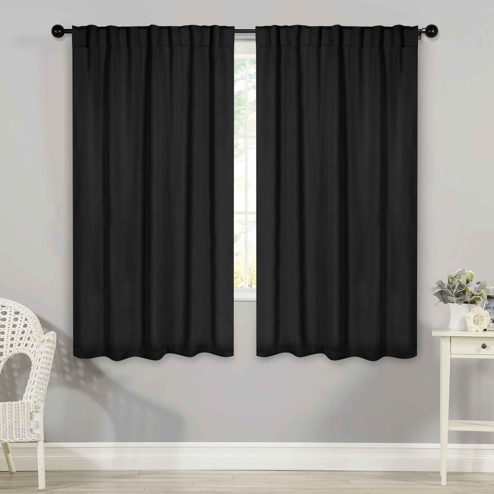 Solid Room Darkening Blackout Curtain Panels, Back Tabs, Set of 2 - Blackout Curtains by Superior Brand
