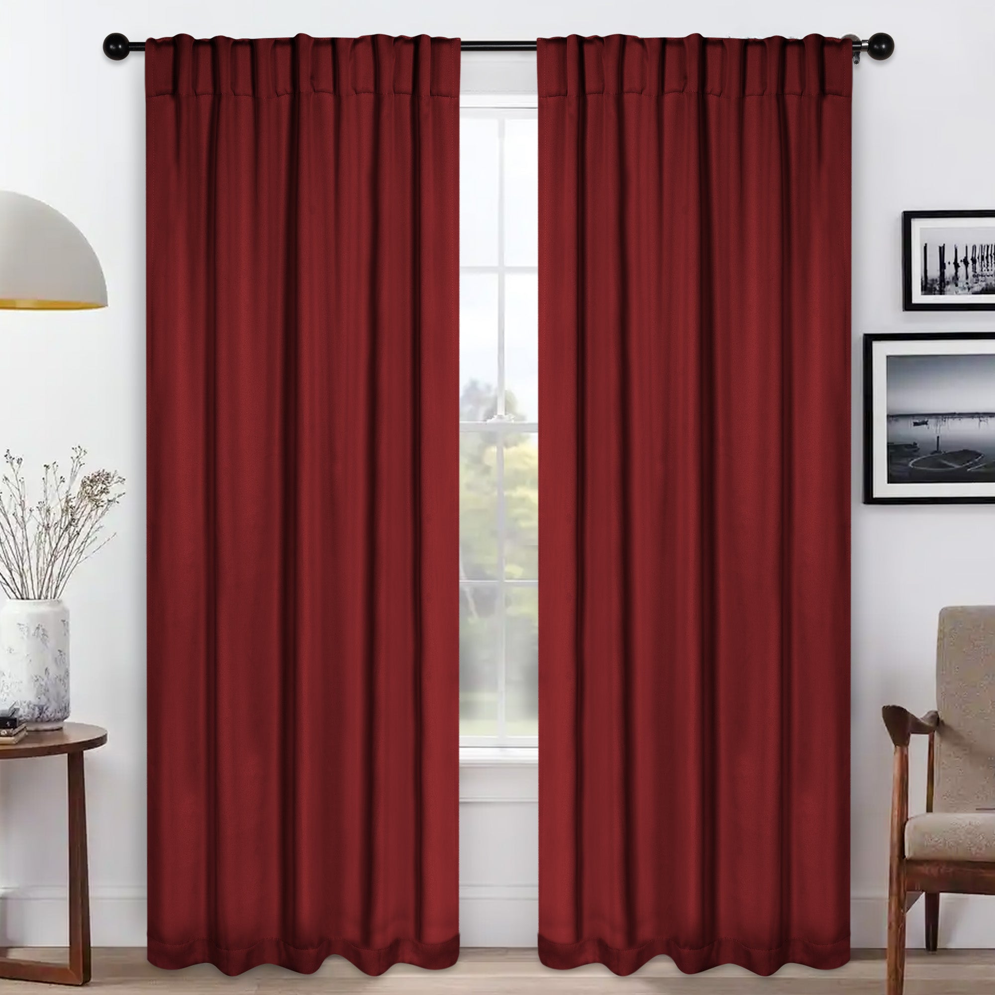Solid Room Darkening Blackout Curtain Panels, Back Tabs, Set of 2 - Blackout Curtains by Superior Brand